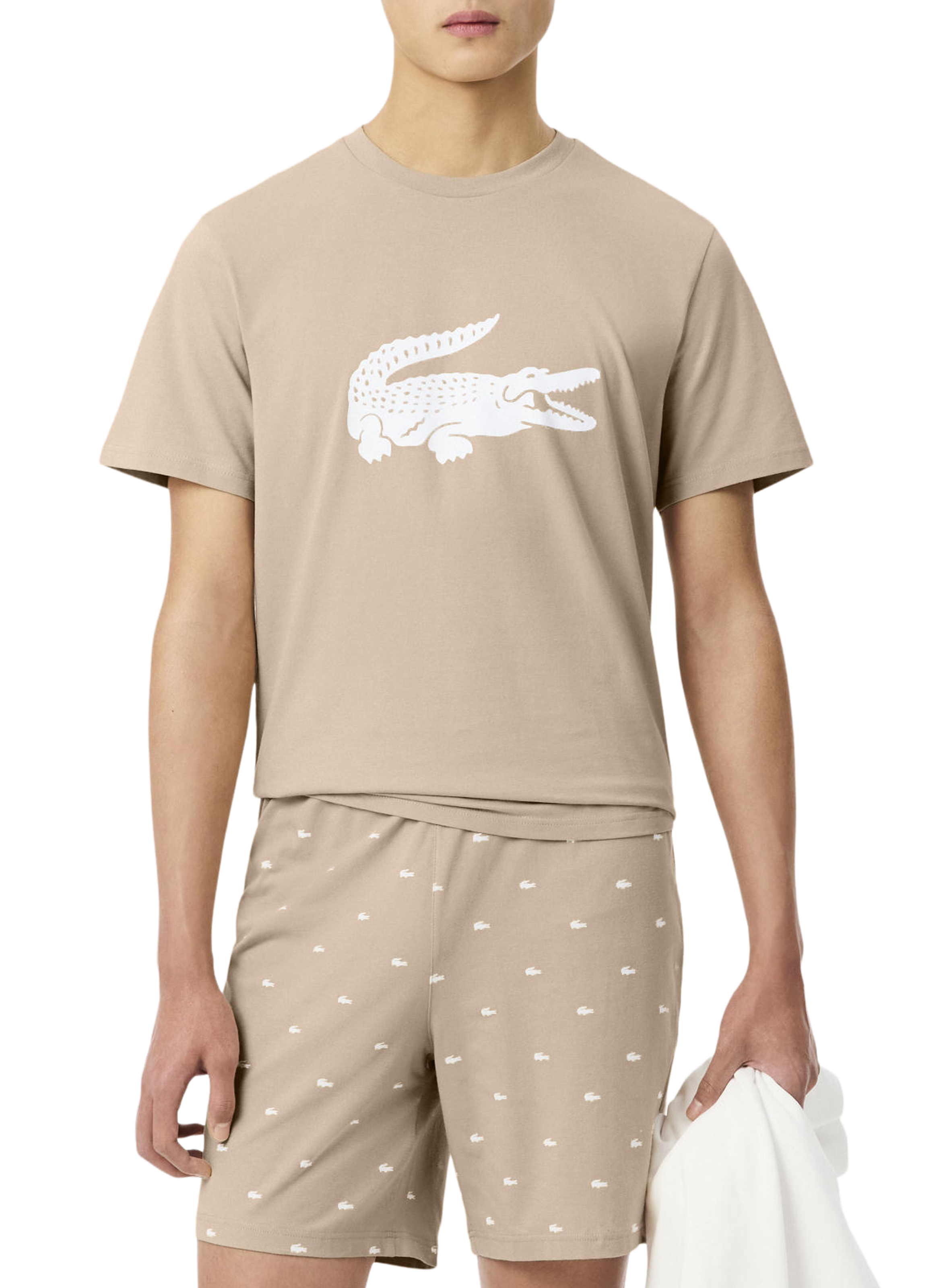 Ensemble de pyjama short en coton mélangé LACOSTE Rose