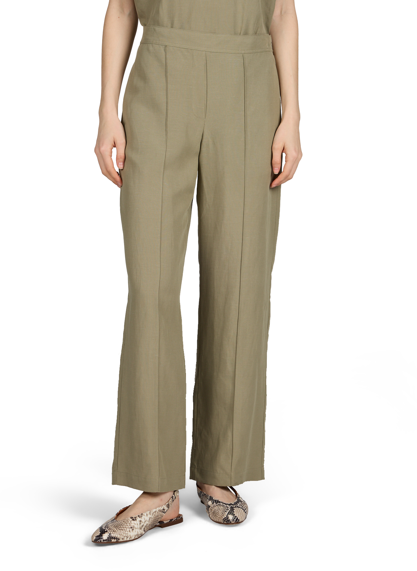Pants with elastic pleats on the front SAMSOE SAMSOE Beige