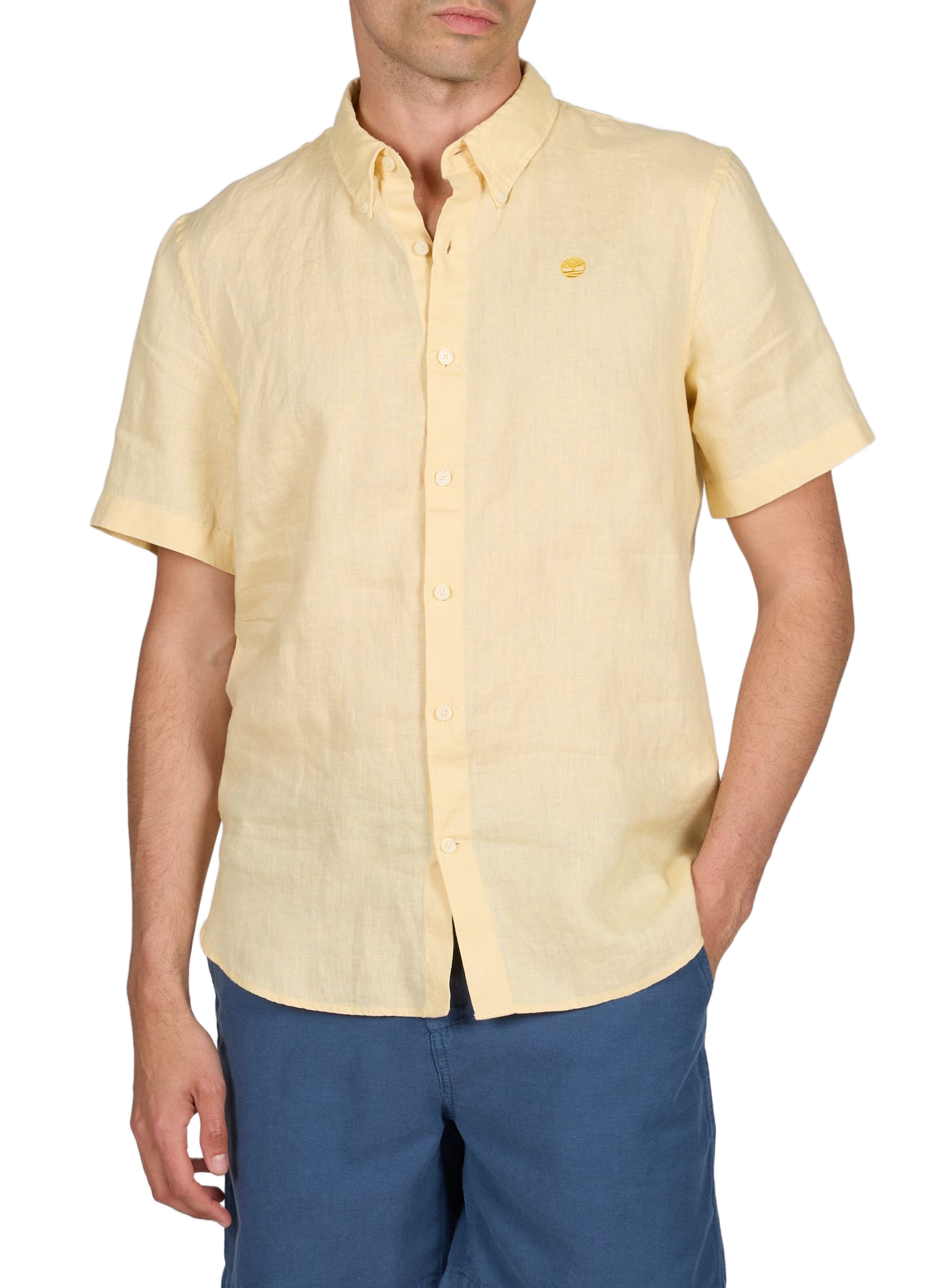 Chemise slim en lin TIMBERLAND Jaune