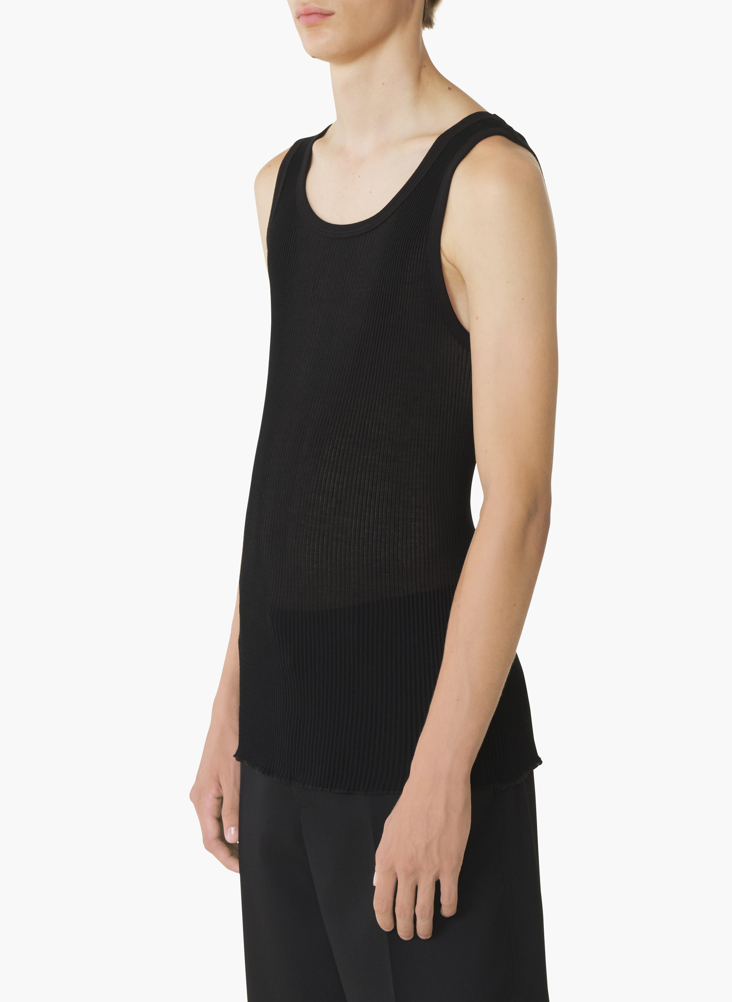 Débardeur en jersey plissé LANVIN Noir