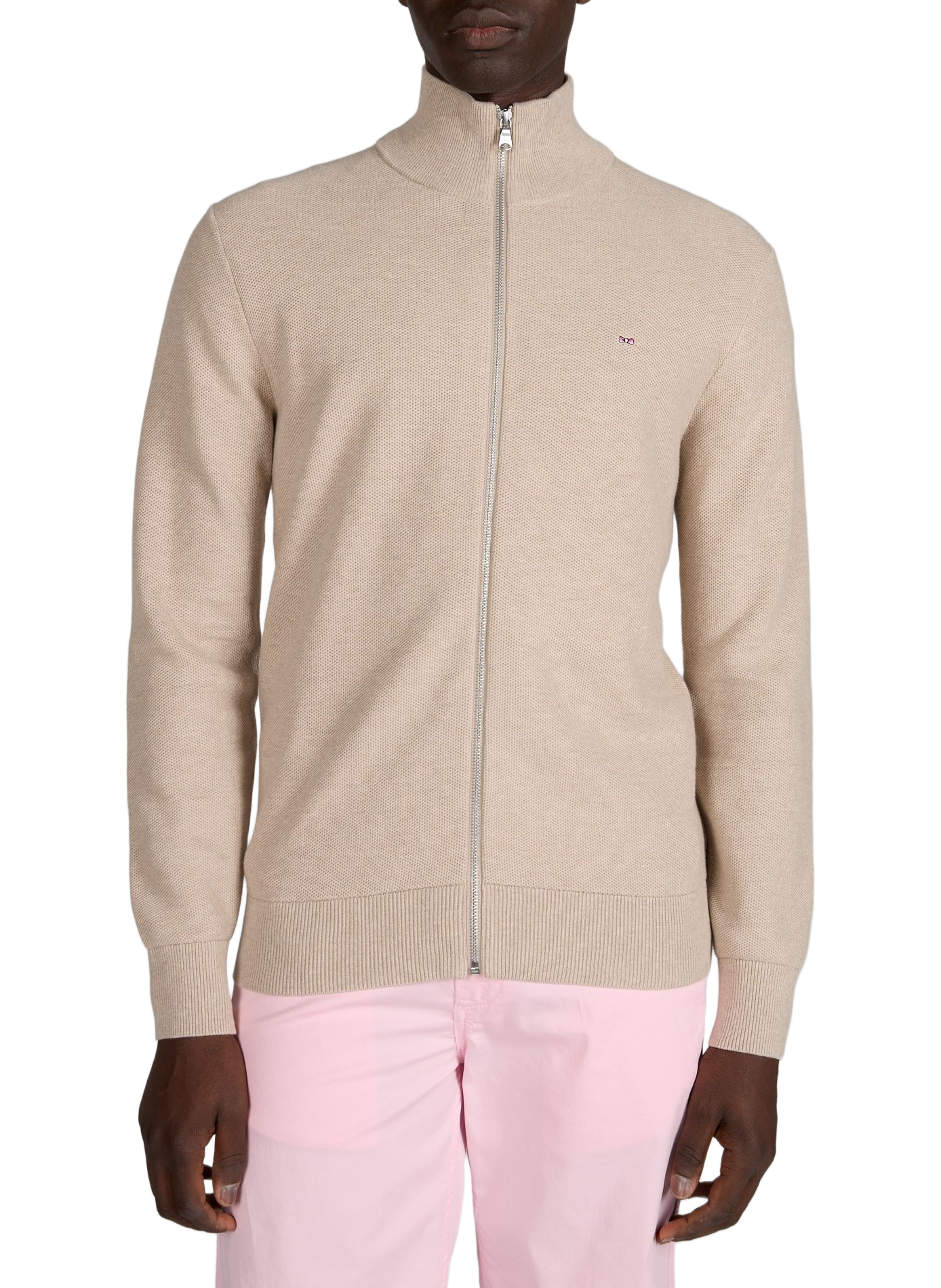 Gilet droit col montant en coton EDEN PARK Beige