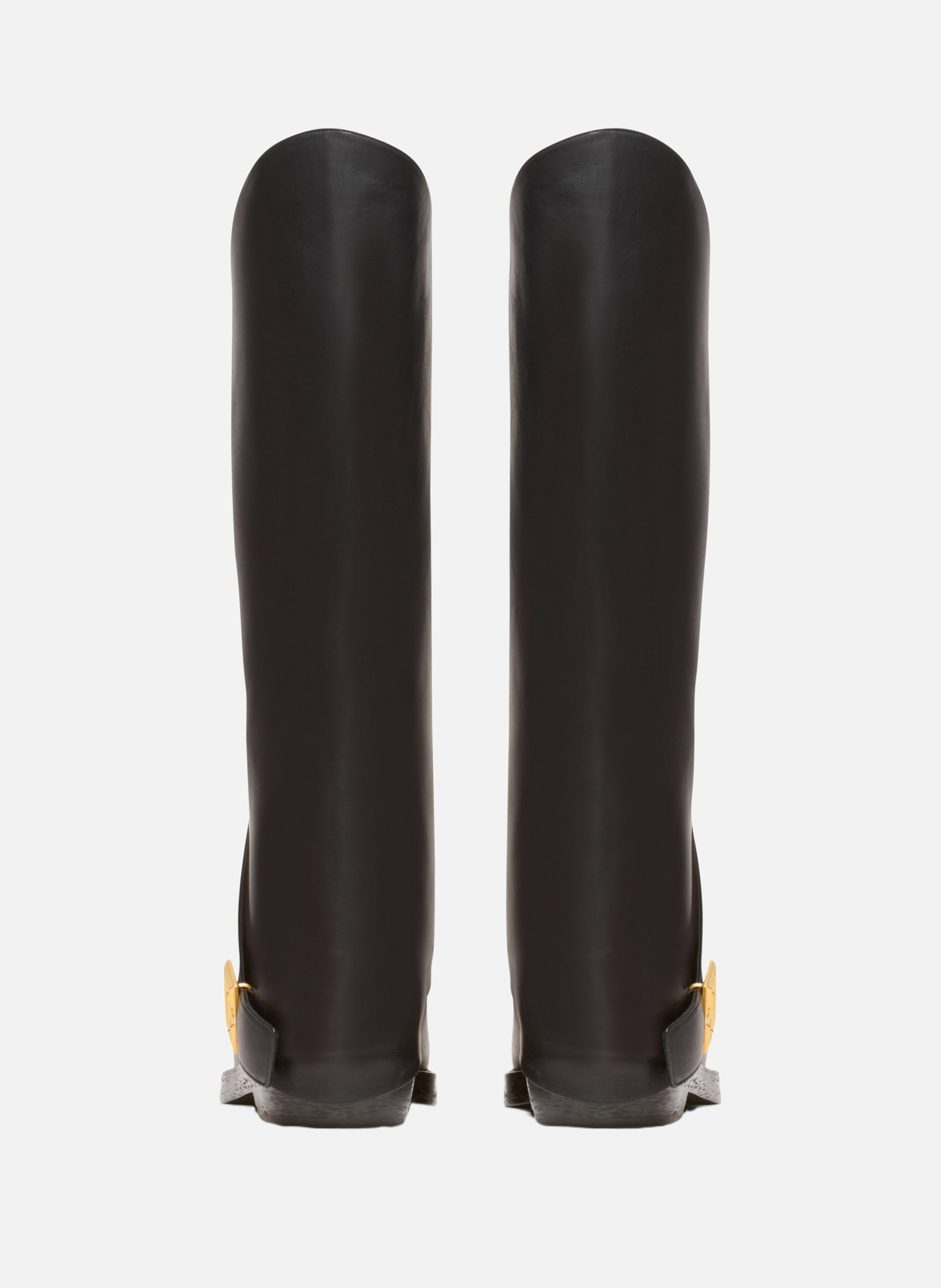 Bottes plates twist en cuir BALMAIN Noir