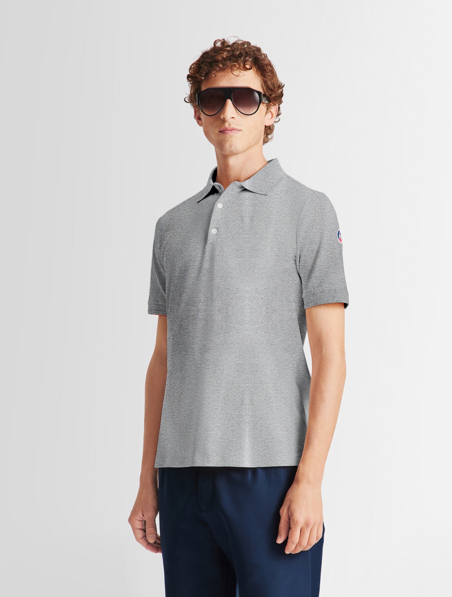 Polo manches courtes gabin col chemise coupe regular FUSALP Gris