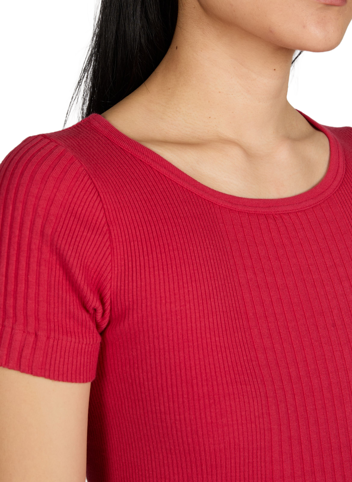 Camiseta Rani acanalada de algodón PURE SUGAR Rojo