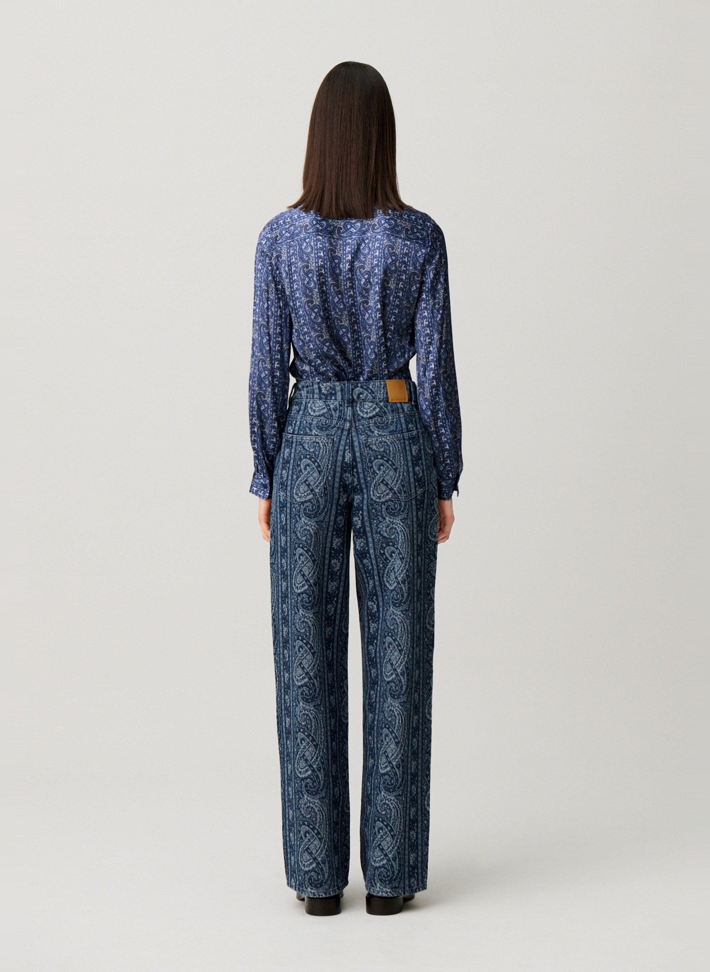 Jean droit en coton CLAUDIE PIERLOT Bleu