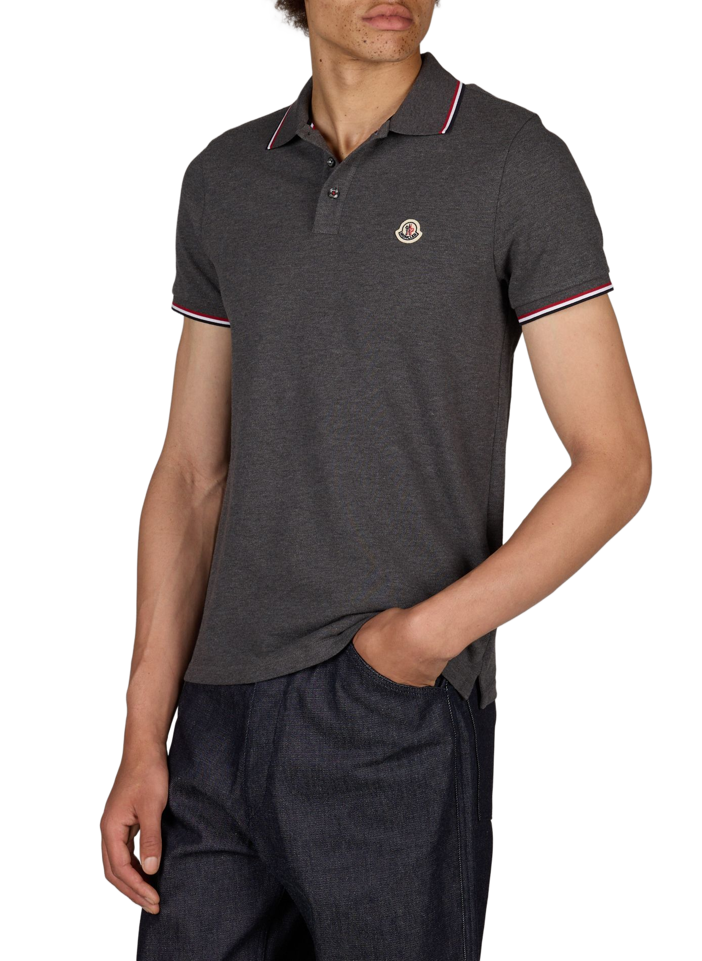 Gerader Baumwoll-Poloshirt MONCLER Schwarz