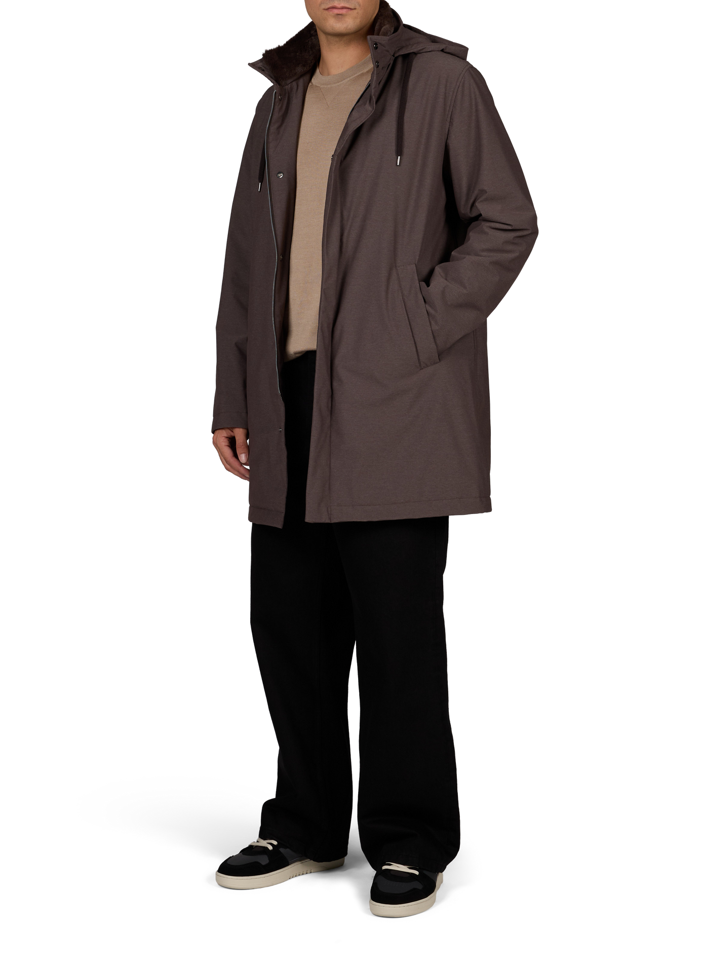 Parka with removable collar and hood HERNO Brown