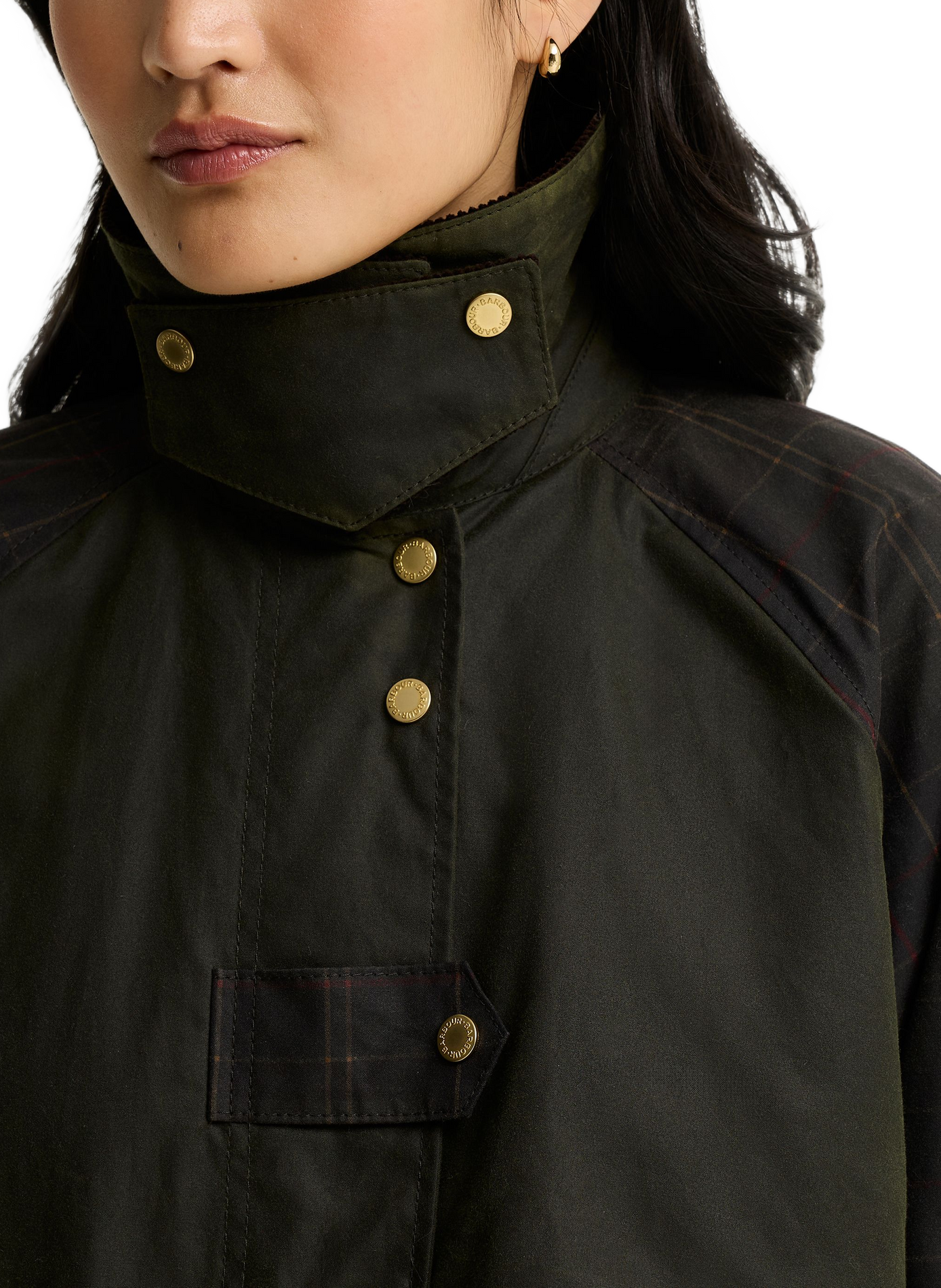 Kirklees long cotton jacket BARBOUR Khaki