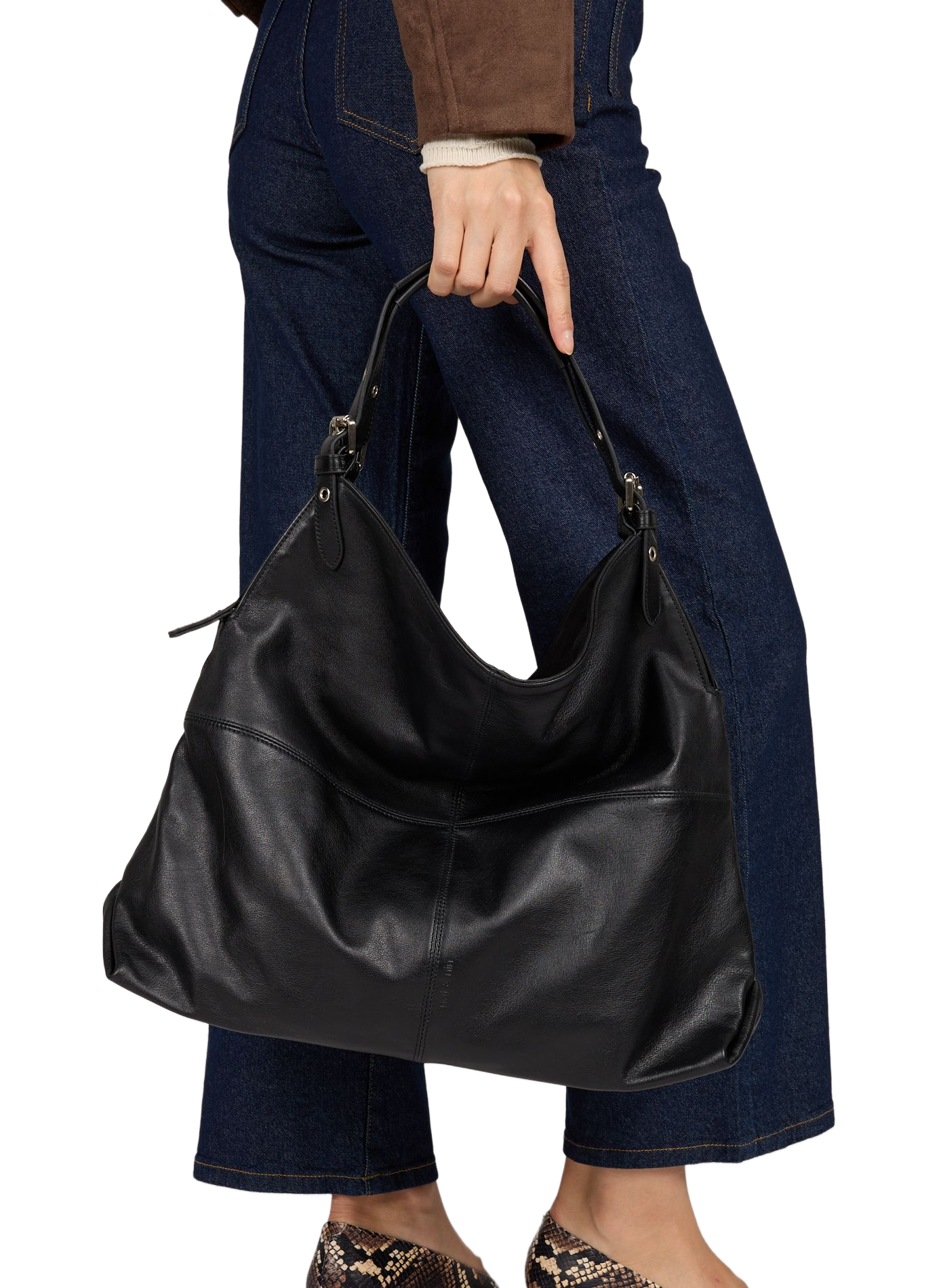 Sac porté épaule en cuir NAT & NIN Noir