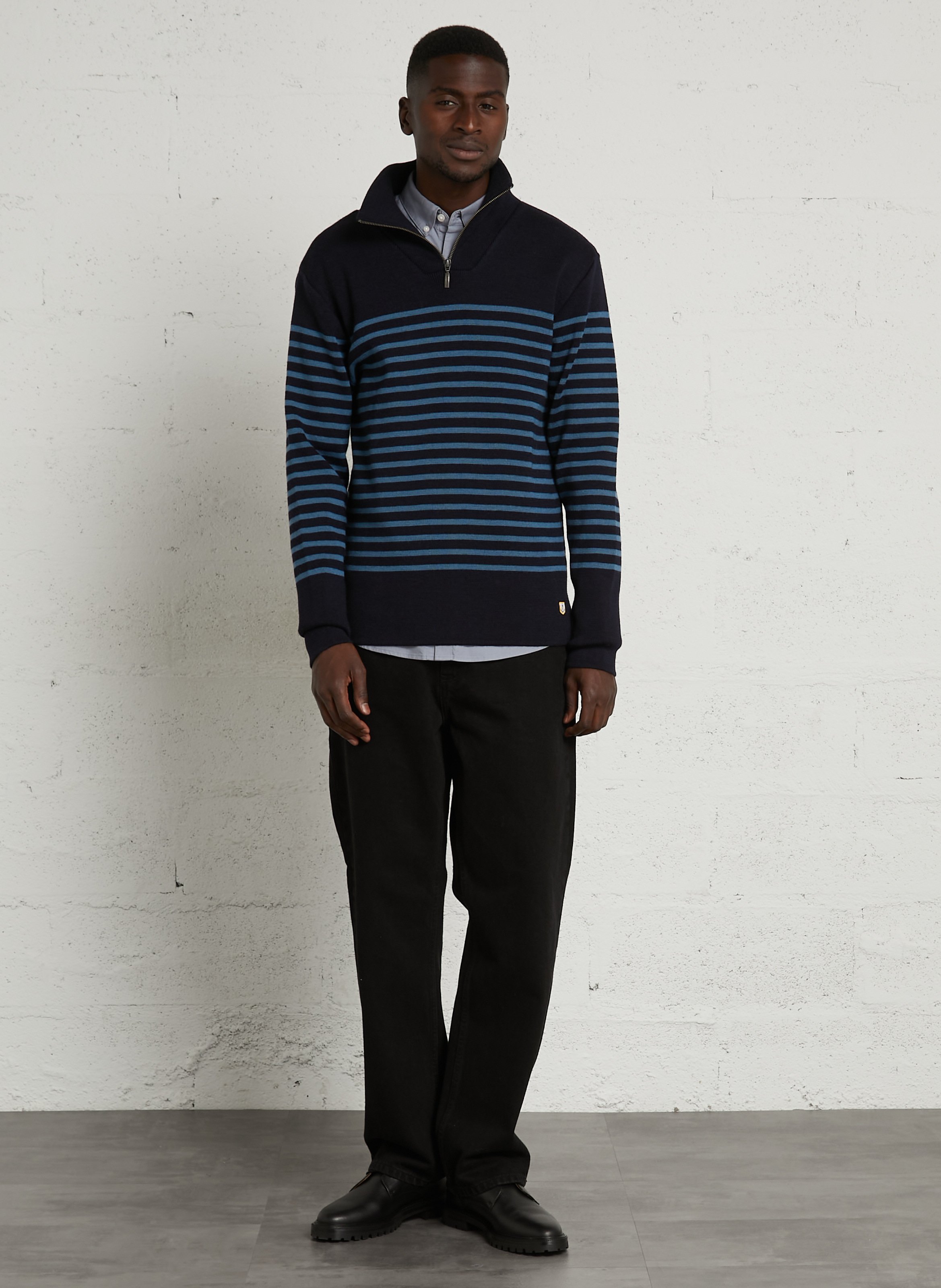 Pull marinière ajusté en laine ARMOR-LUX Bleu