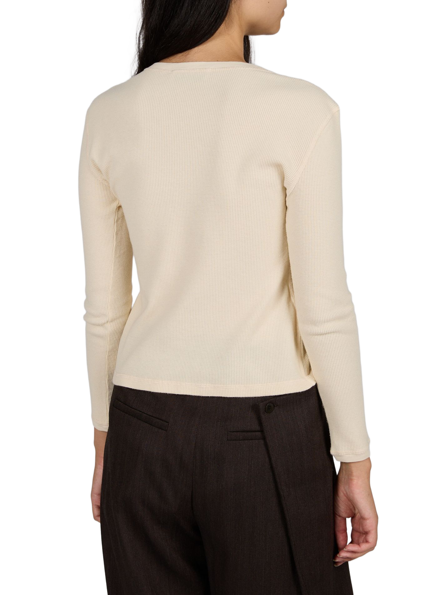 Camiseta recta texturizada de algodón. MIU MIU Beige