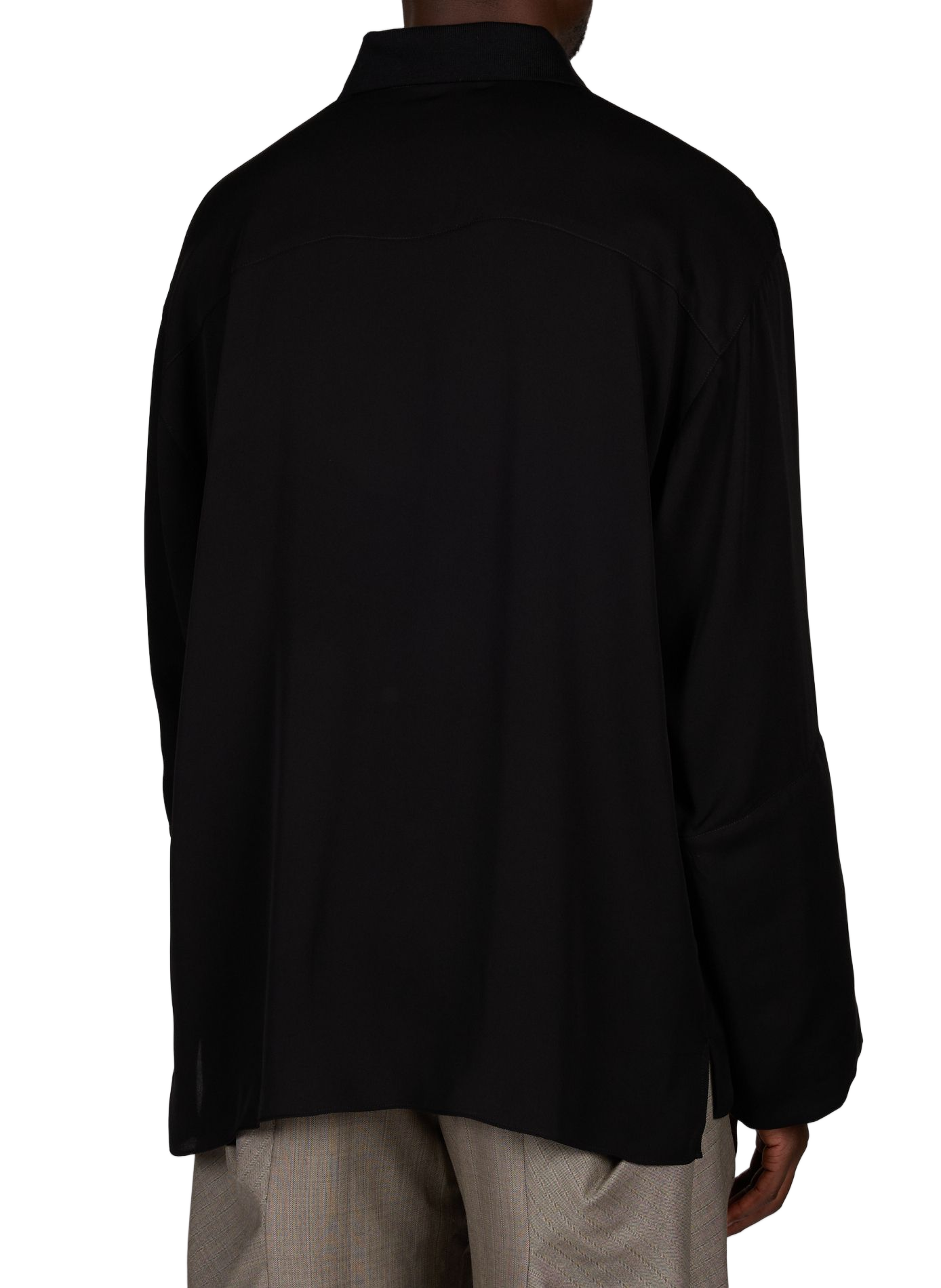 Silk fluid polo ALAINPAUL Black