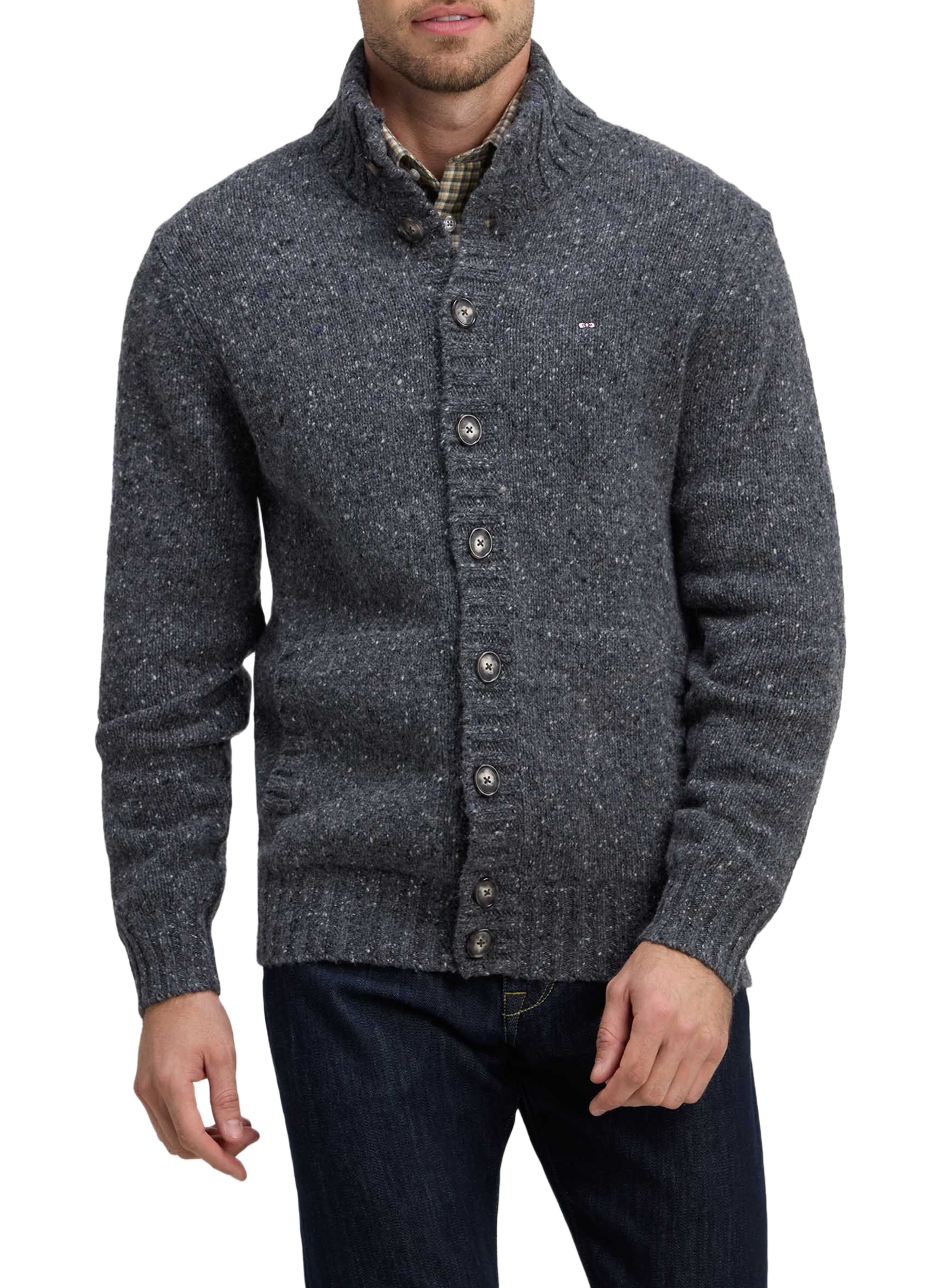 Straight-fit cardigan in a wool blend EDEN PARK Grey