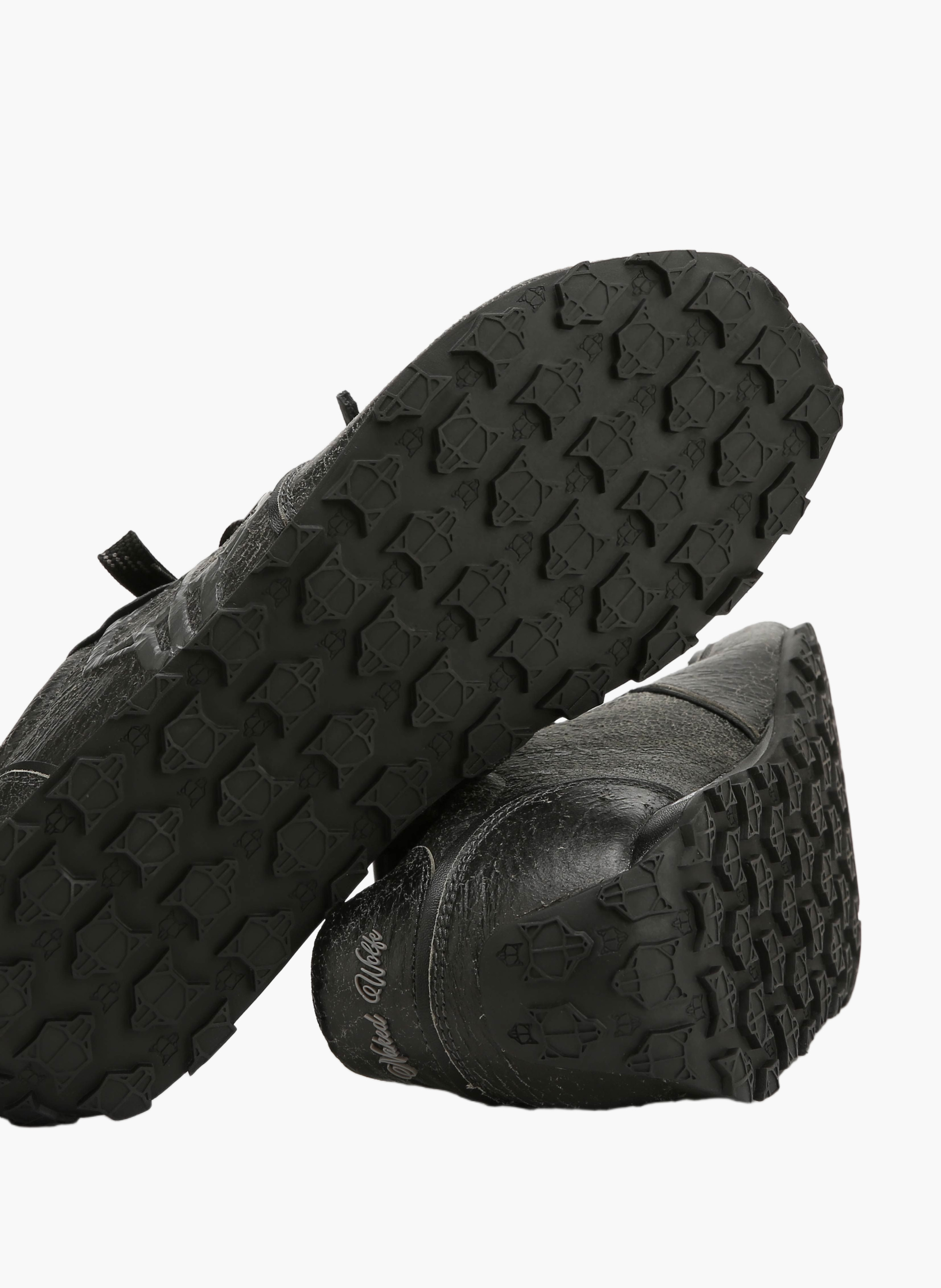 Baskets lightning en cuir vieilli NAKED WOLFE Gris