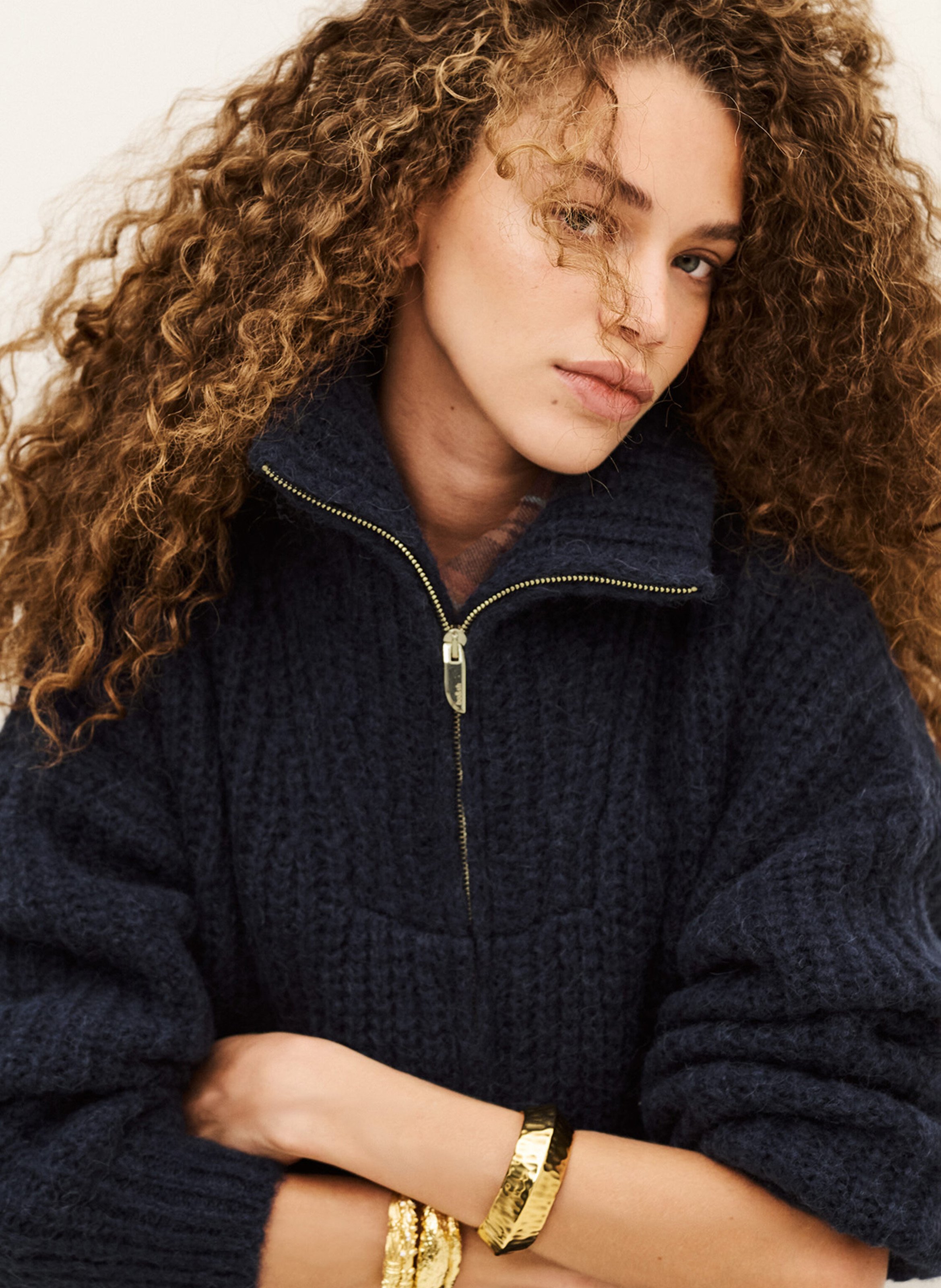 Cardigan ample en laine mélangée belwane BA&SH Bleu