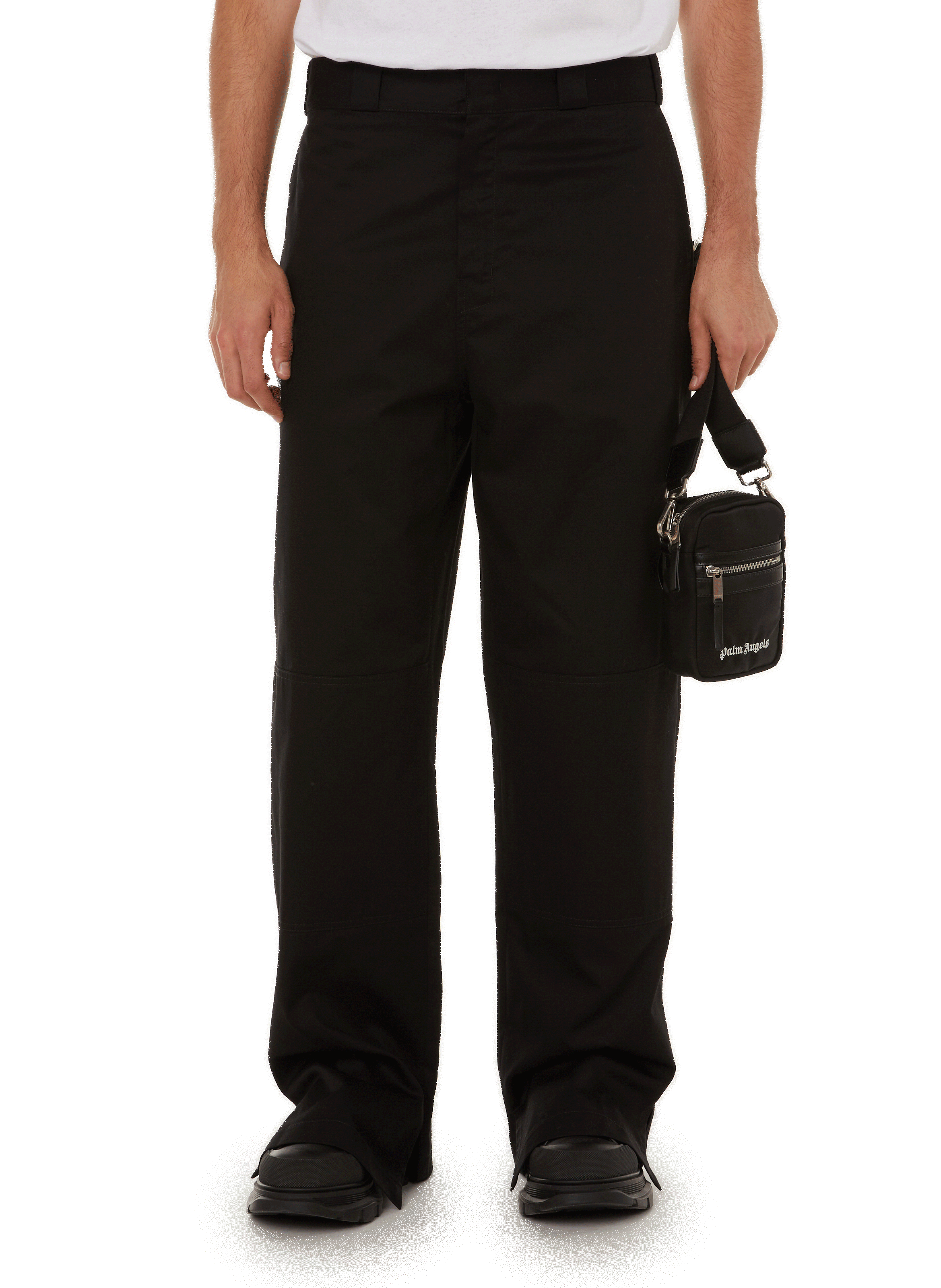 PALM ANGELS Pantalon droit en coton  Noir