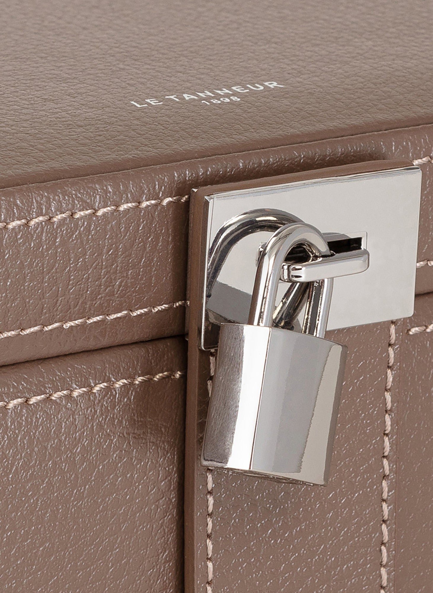 Grande boite à bijoux en cuir LE TANNEUR Marron
