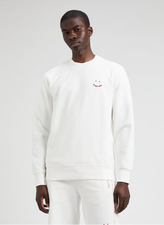 Pull droit en coton mélangé Blanc by PAUL SMITH PAUL SMITH Pull droit en coton mélangé Blanc