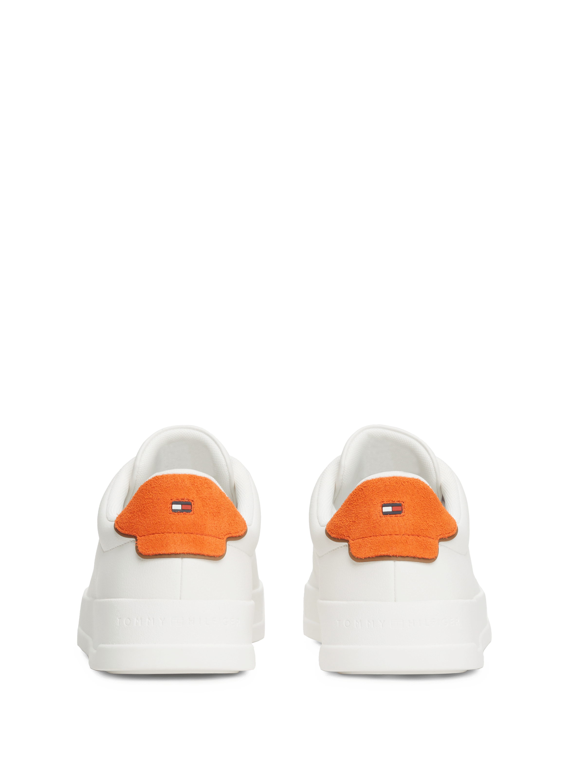 Grain effect leather sneakers TOMMY HILFIGER White