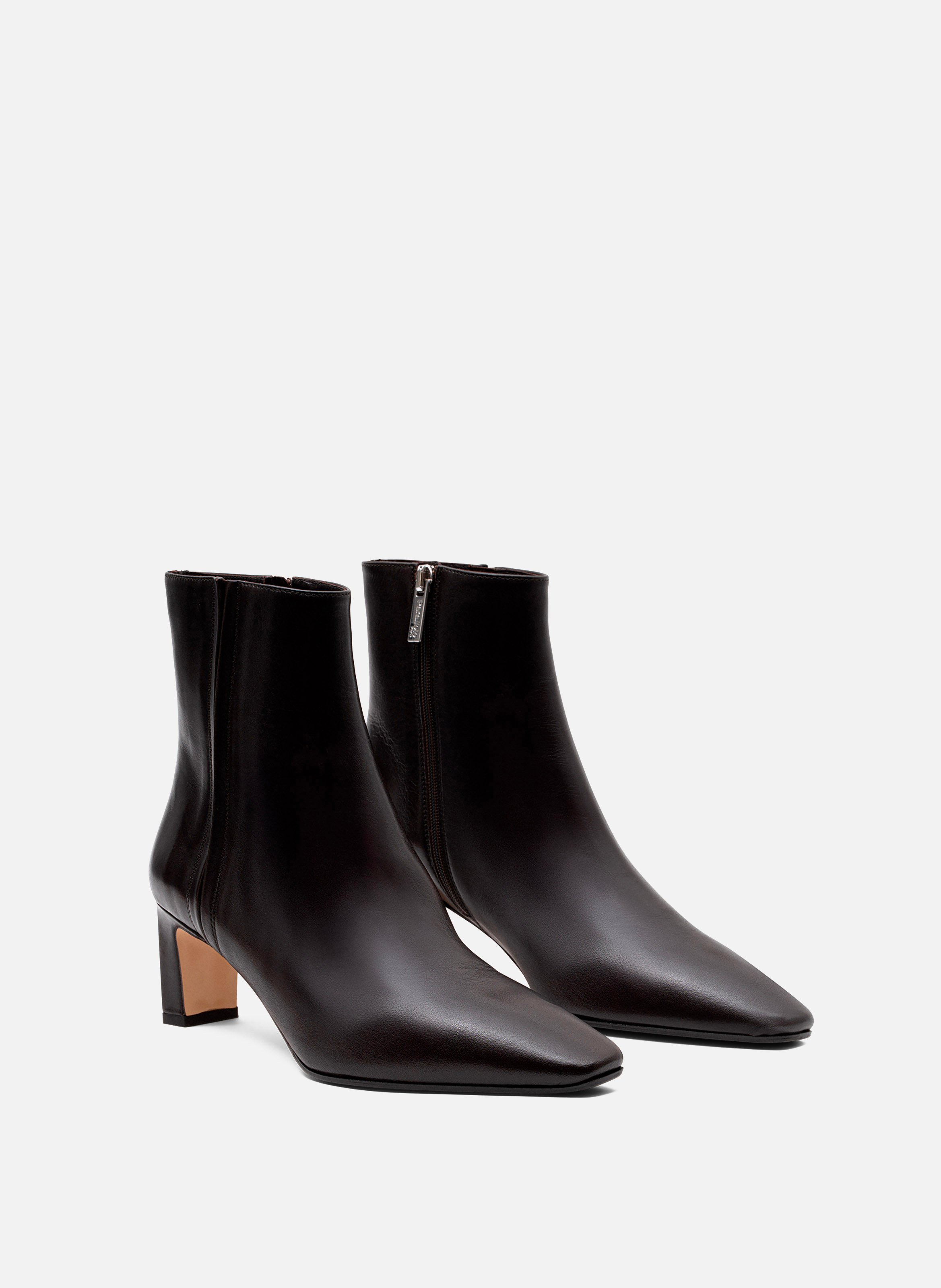 Bottines elena en veau lisse PARALLELE Marron