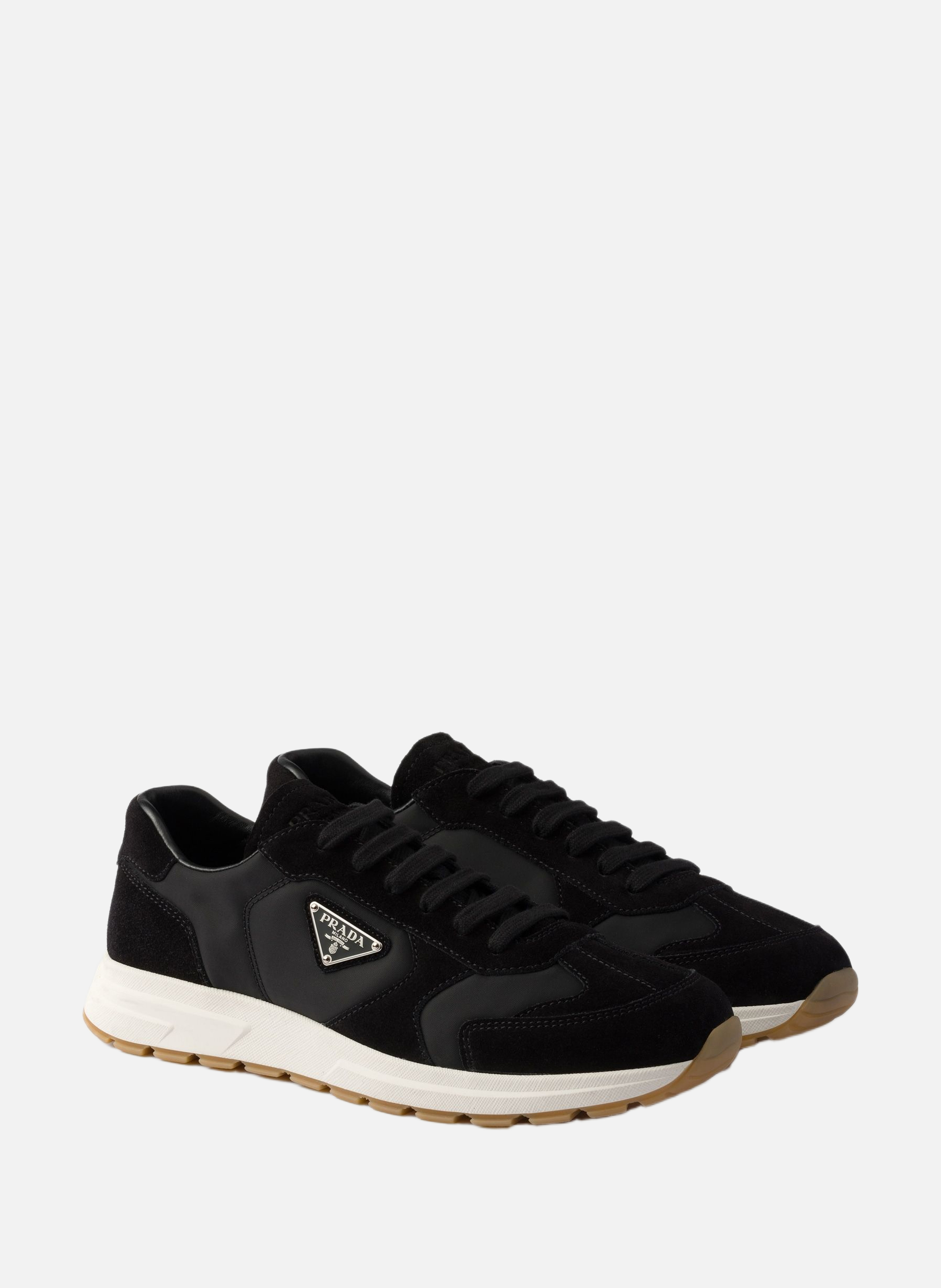 Sneakers prax en daim et re-nylon PRADA Noir
