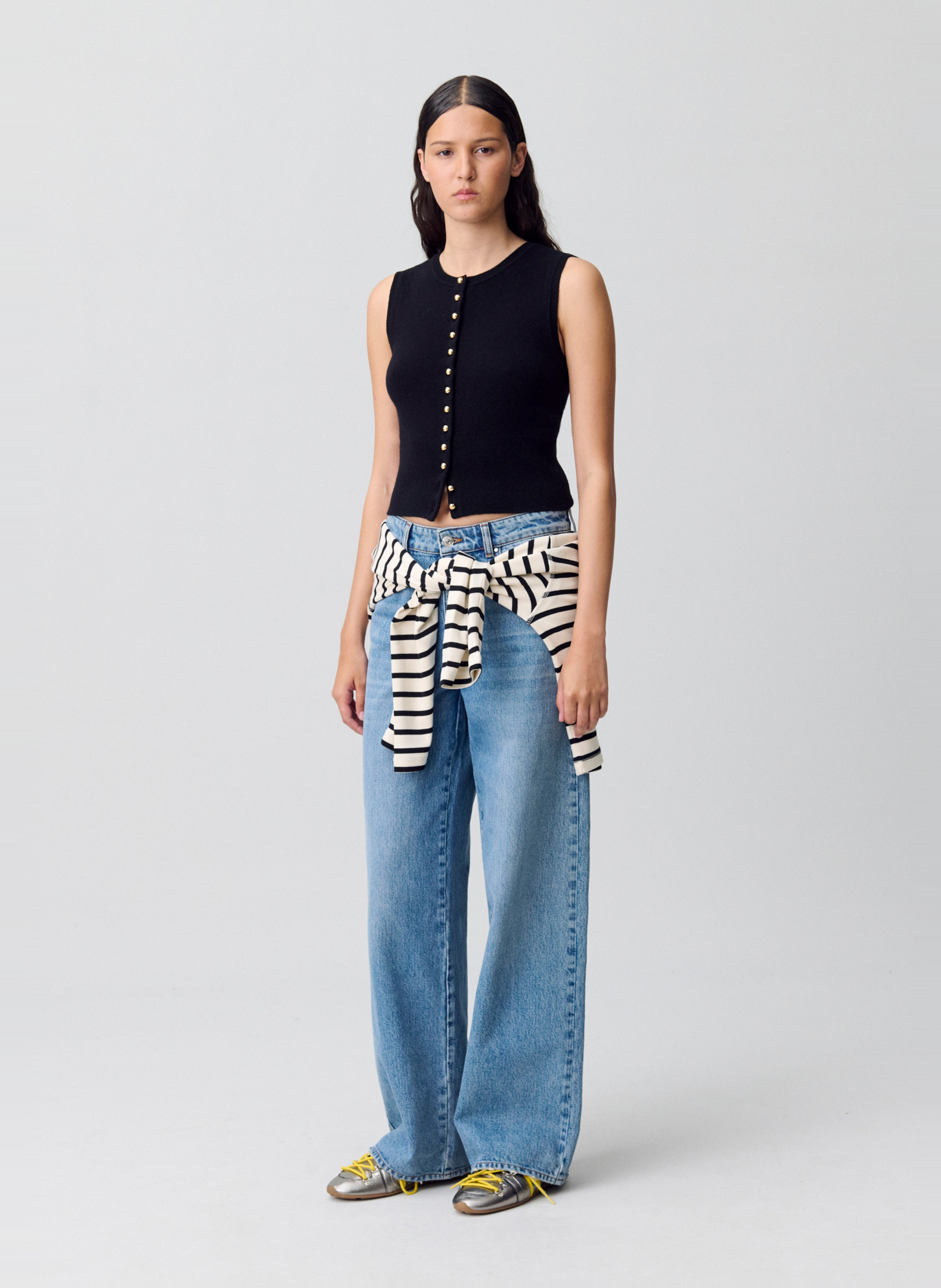 Top ajusté en laine CLAUDIE PIERLOT Noir