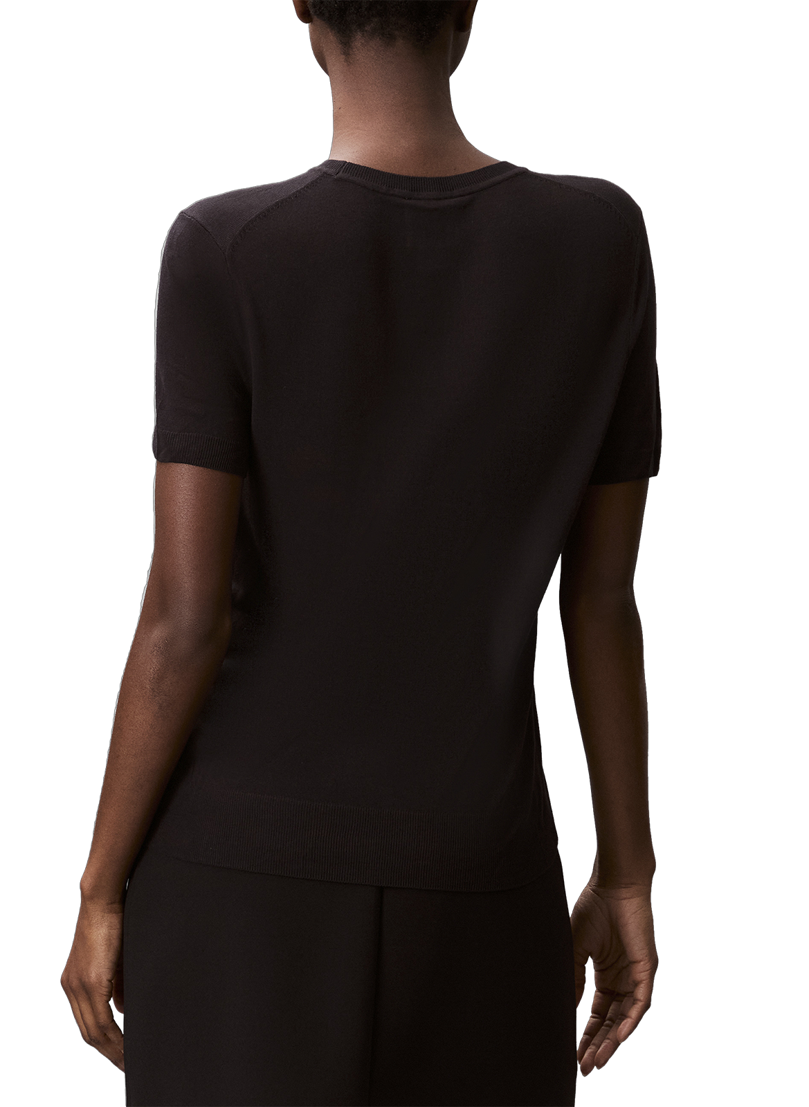 Pull côtelé à manches courtes  CALVIN KLEIN Noir