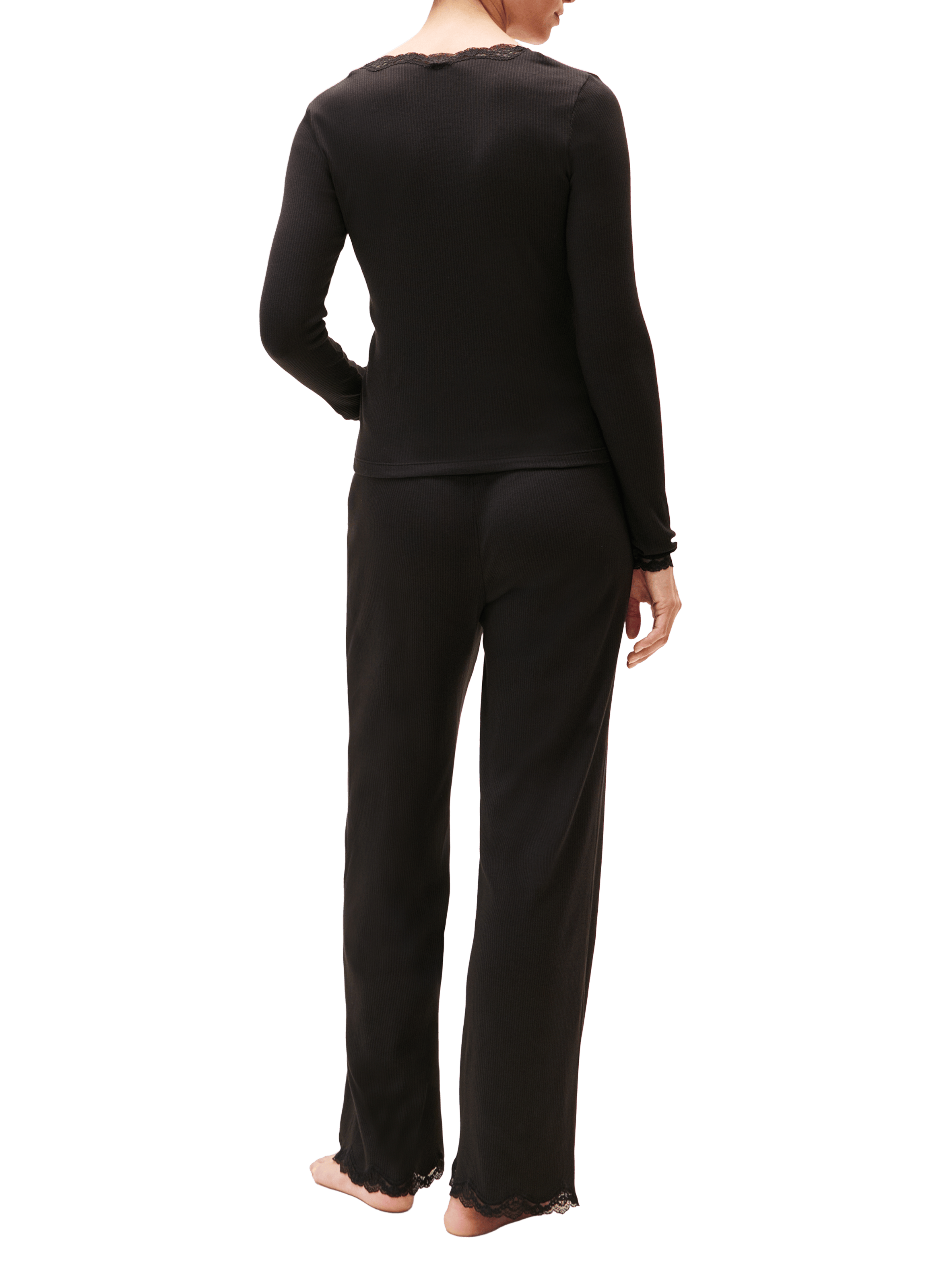 Top moulant à décoletté en dentelle TOMMY HILFIGER Noir