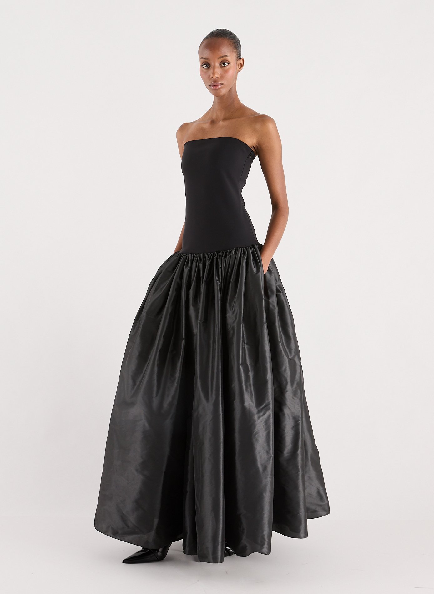 Flared two-material dress COPERNI Black