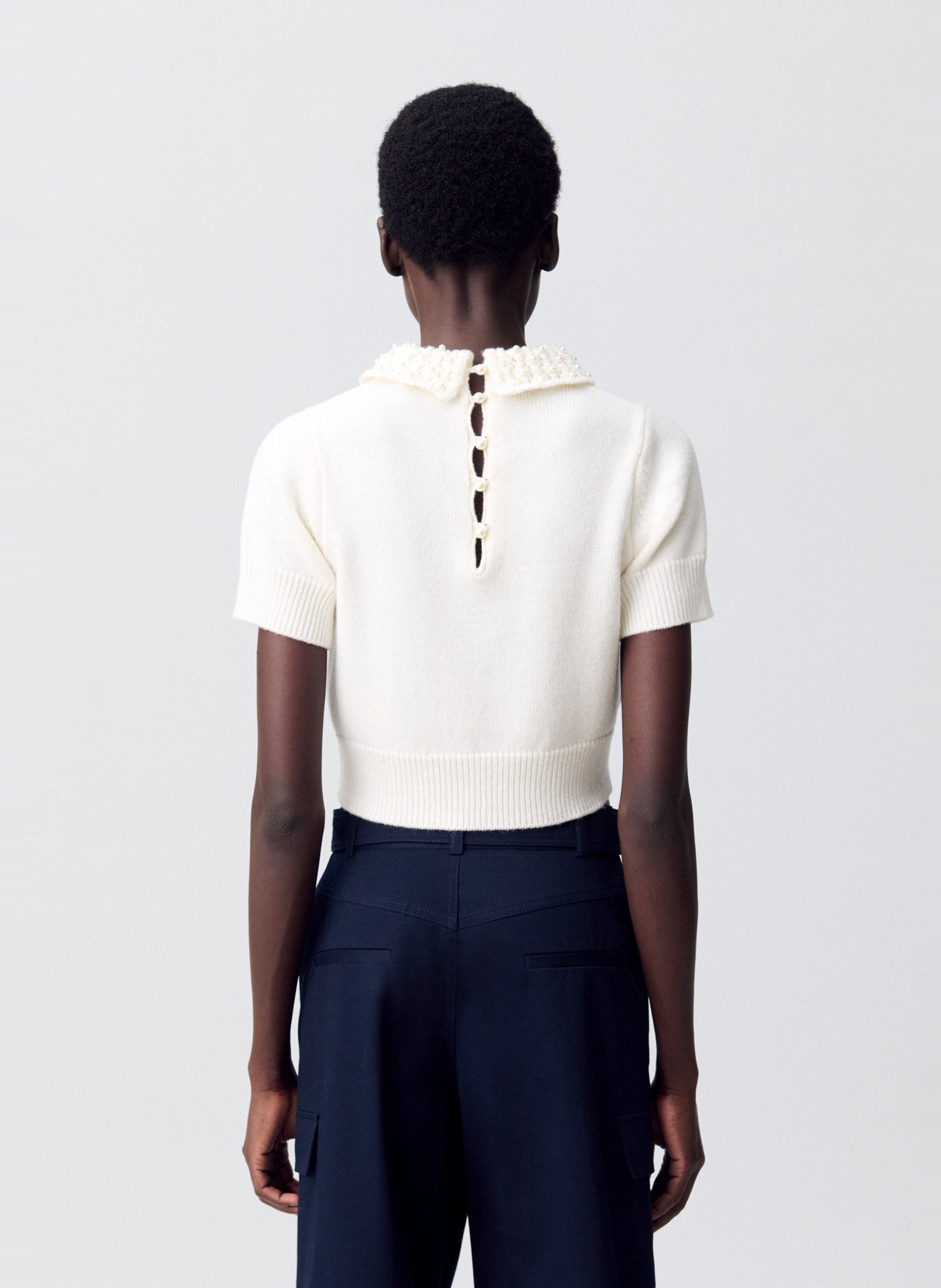 Top ajusté en laine et cachemire miray CLAUDIE PIERLOT Beige