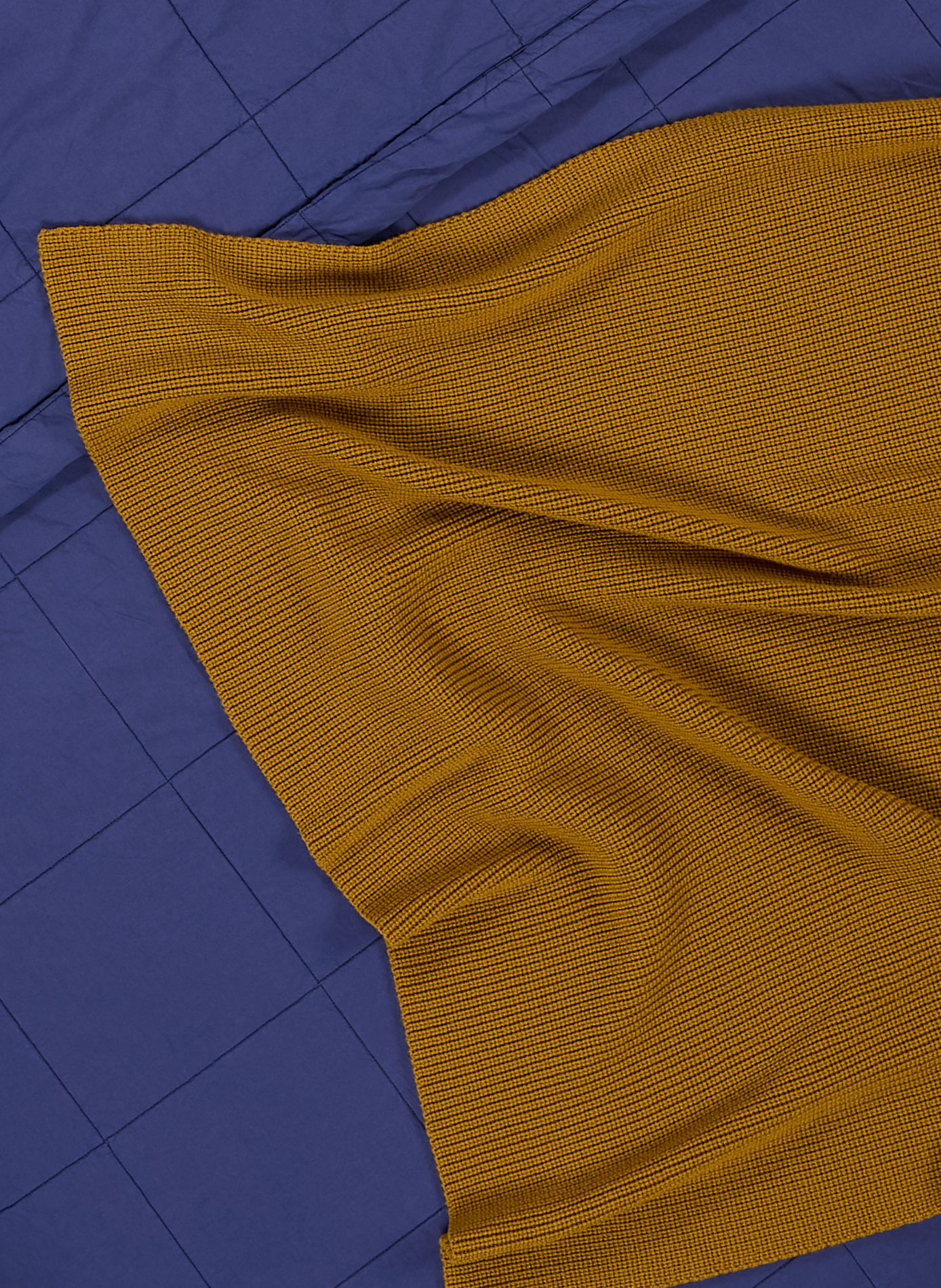 Couvre-lit à carreaux en percale de coton AU PRINTEMPS PARIS Bleu