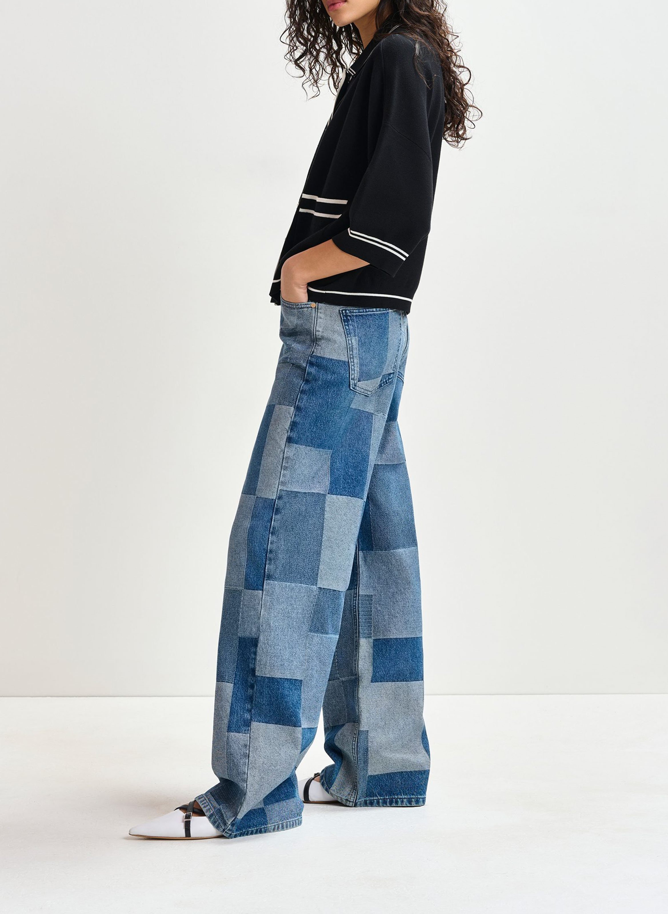 Jean large patchwork en coton Ijeans ESSENTIEL ANTWERP Bleu
