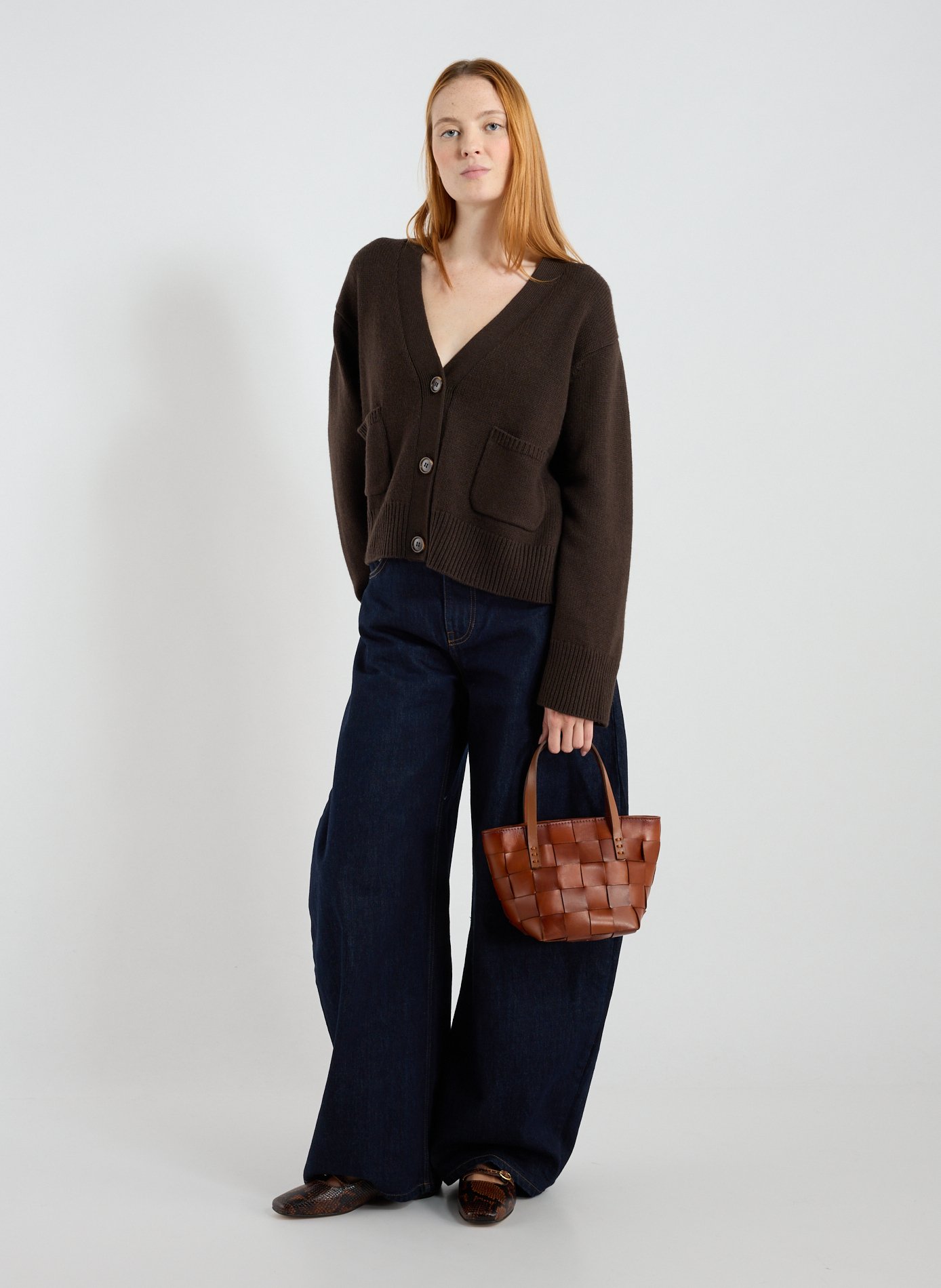 Japan Mini leather handbag DRAGON DIFFUSION Brown