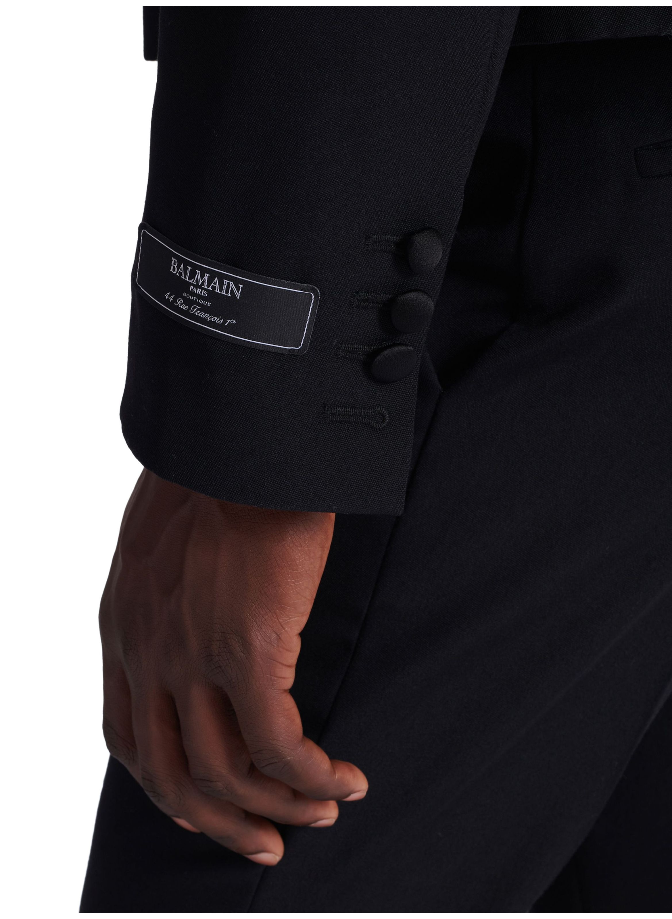 Spencer en grain de poudre avec cristaux Noir