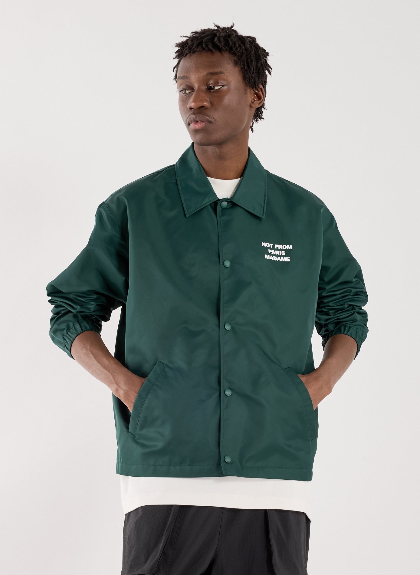 The slogan jacket DROLE DE MONSIEUR Green