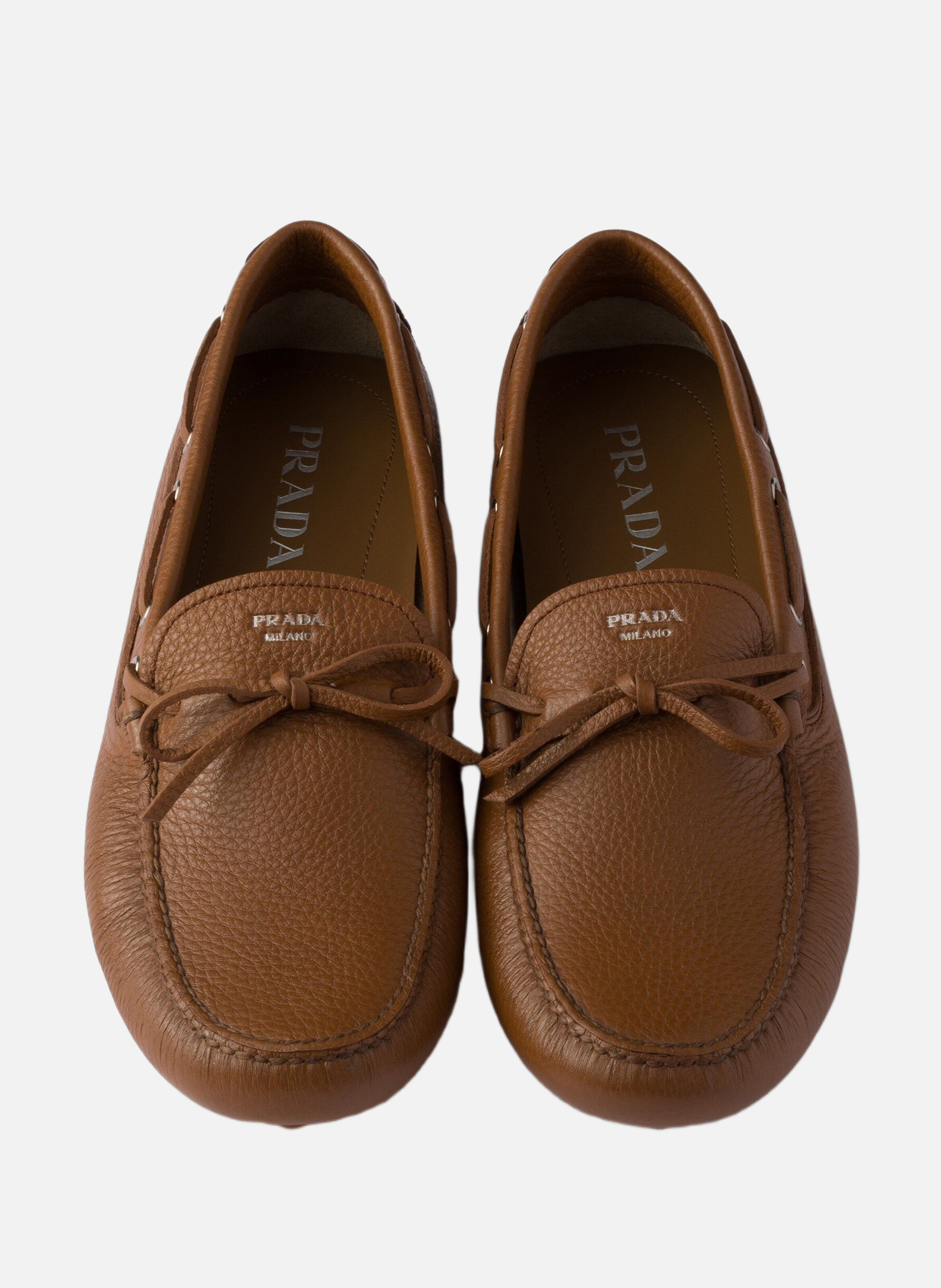 Mocassin en cuir PRADA Marron