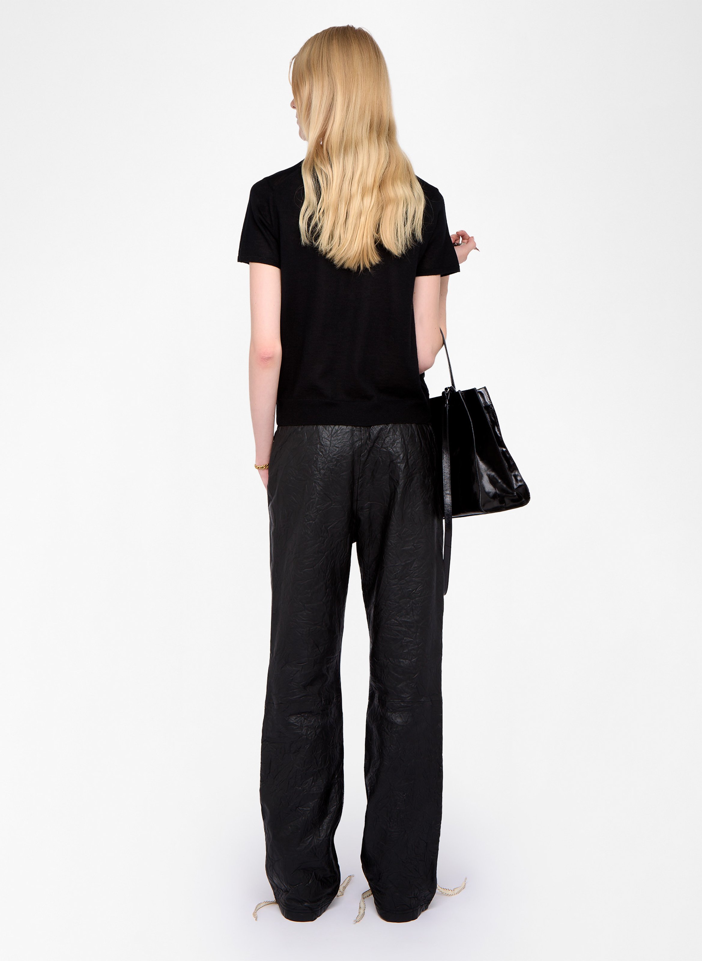 Tee-shirt col rond en cachemire idal ZADIG&VOLTAIRE Noir