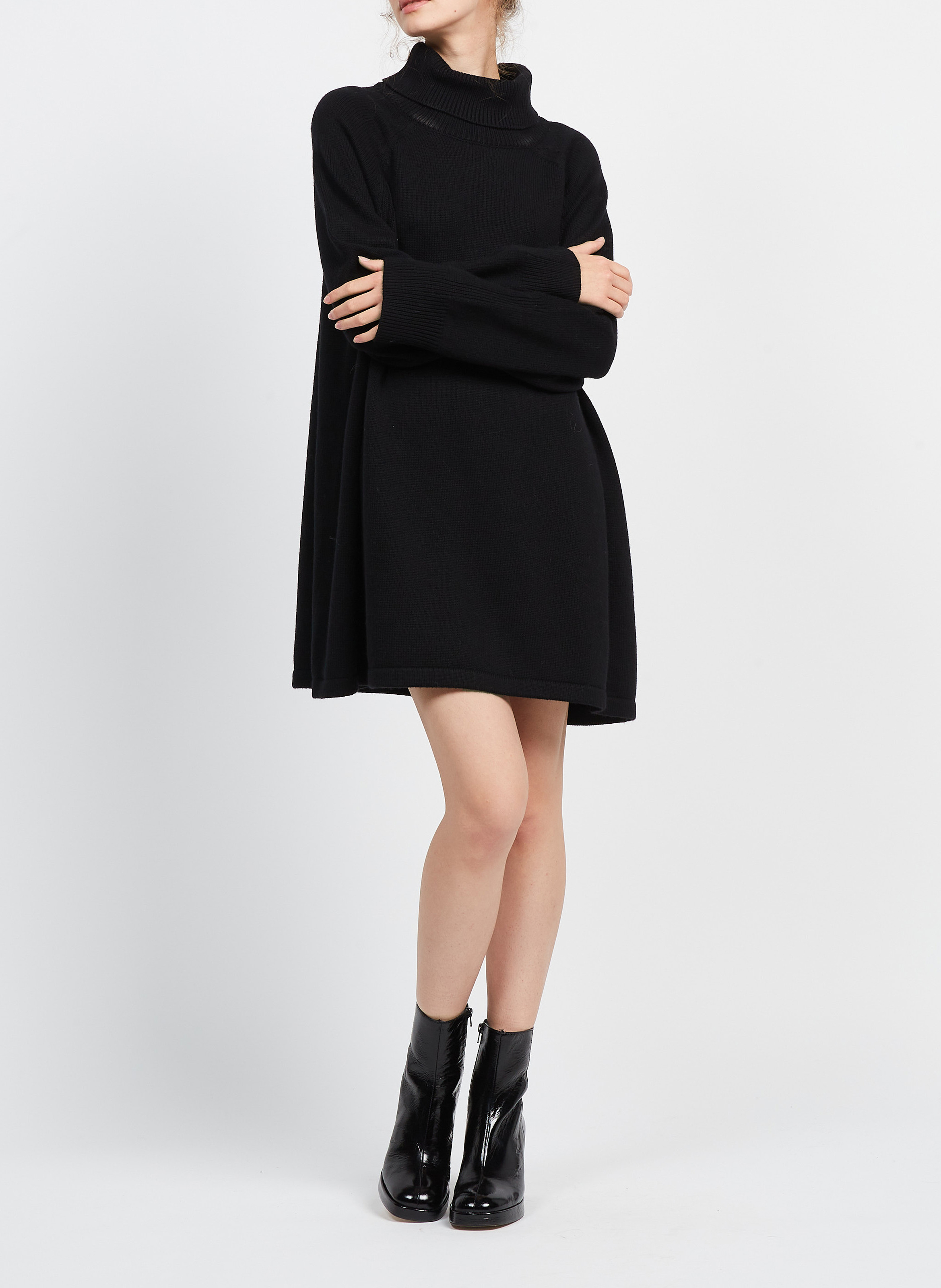Robe courte col roulé en laine mélangé medee BA&SH Noir