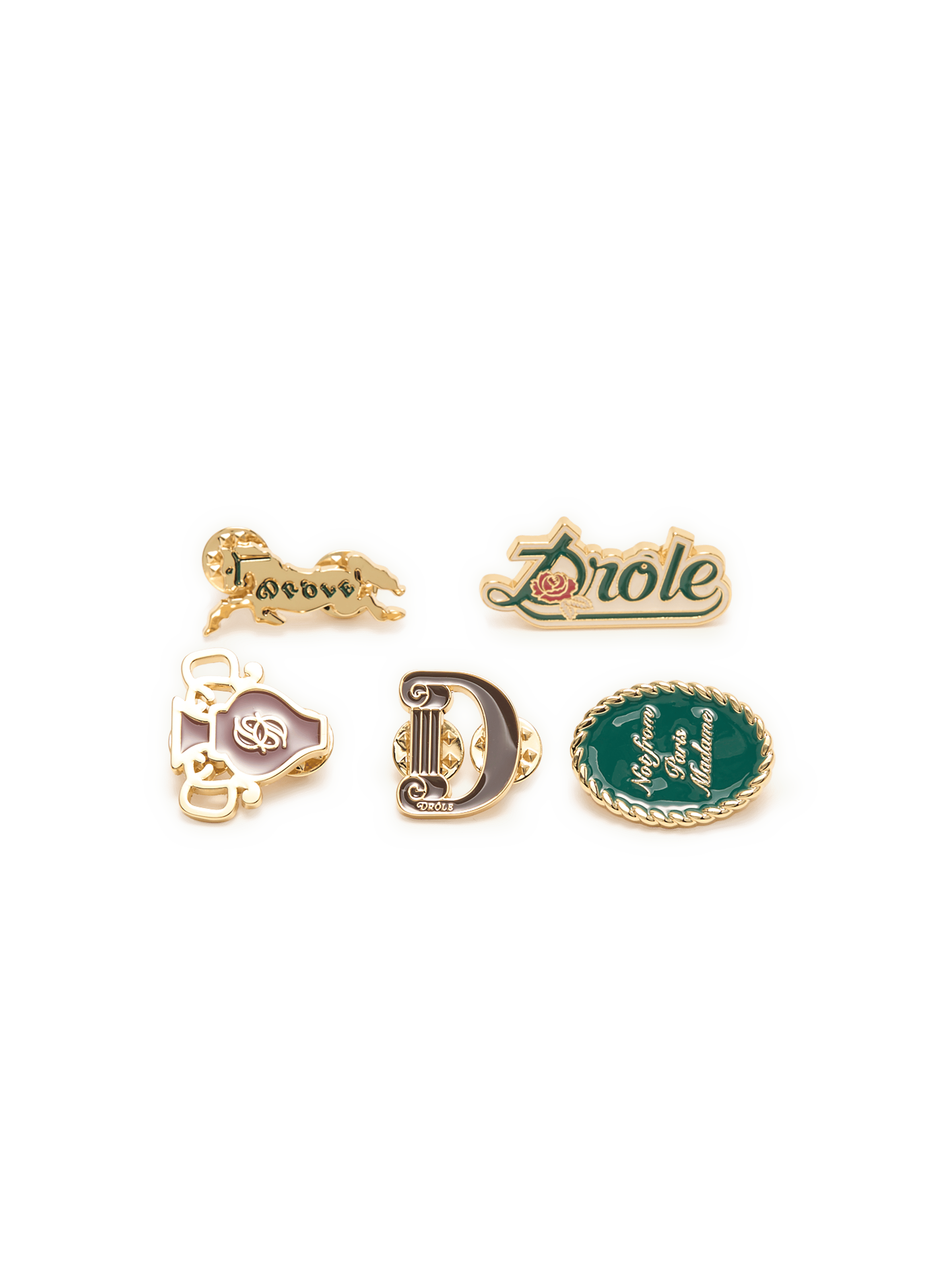 Racing Pin Set DROLE DE MONSIEUR Golden