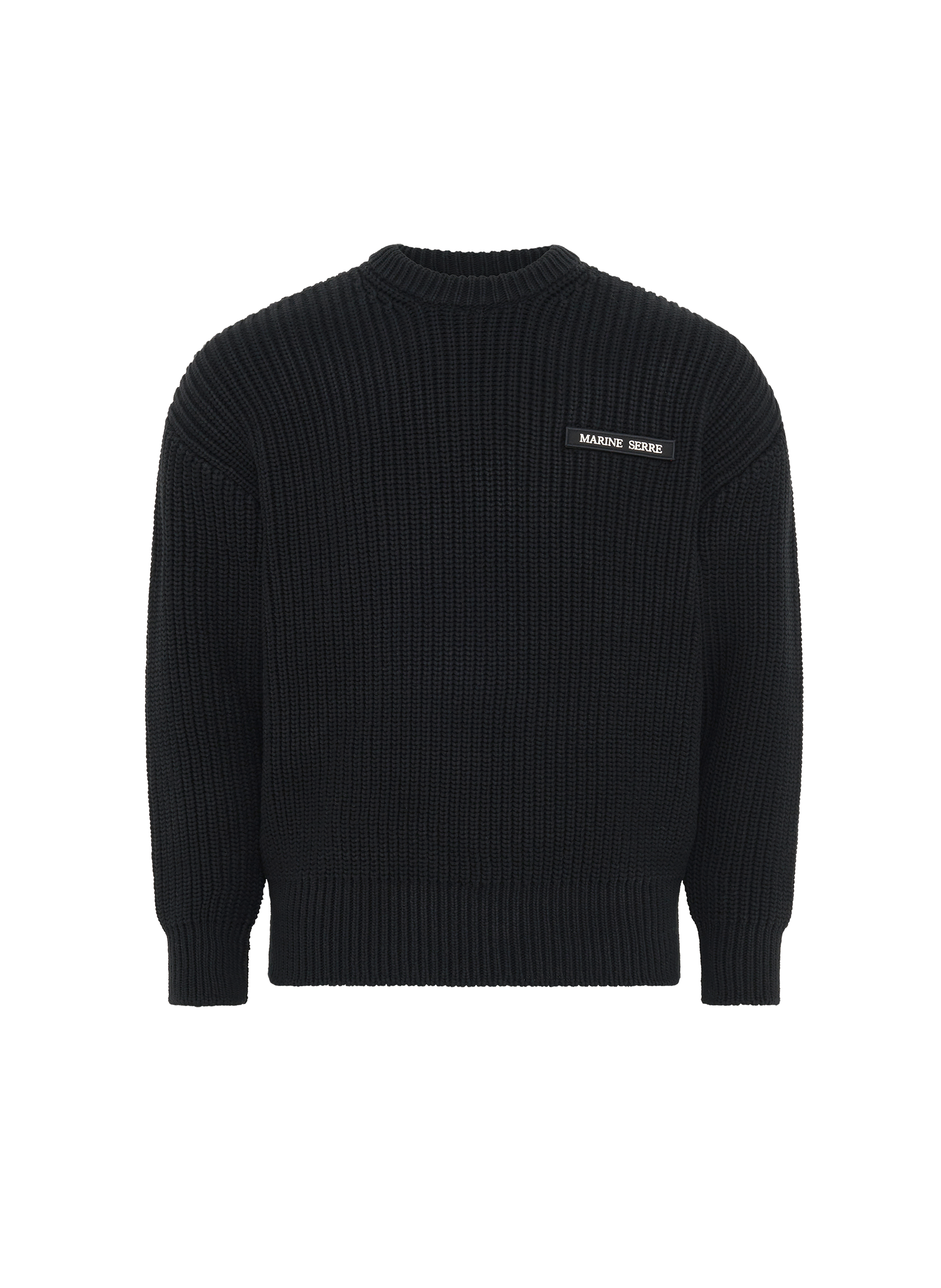 Pull ras du cou en maille half cardigan unisexe MARINE SERRE Noir