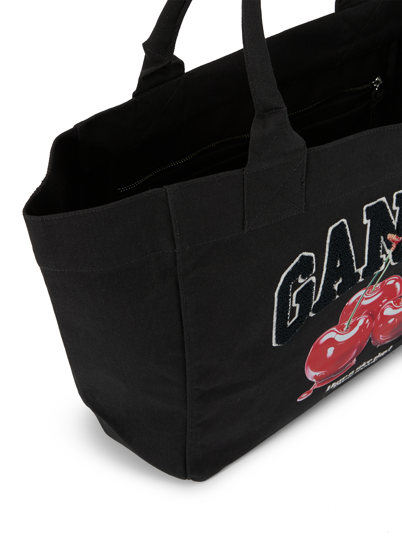 Sac cabas en coton GANNI Noir