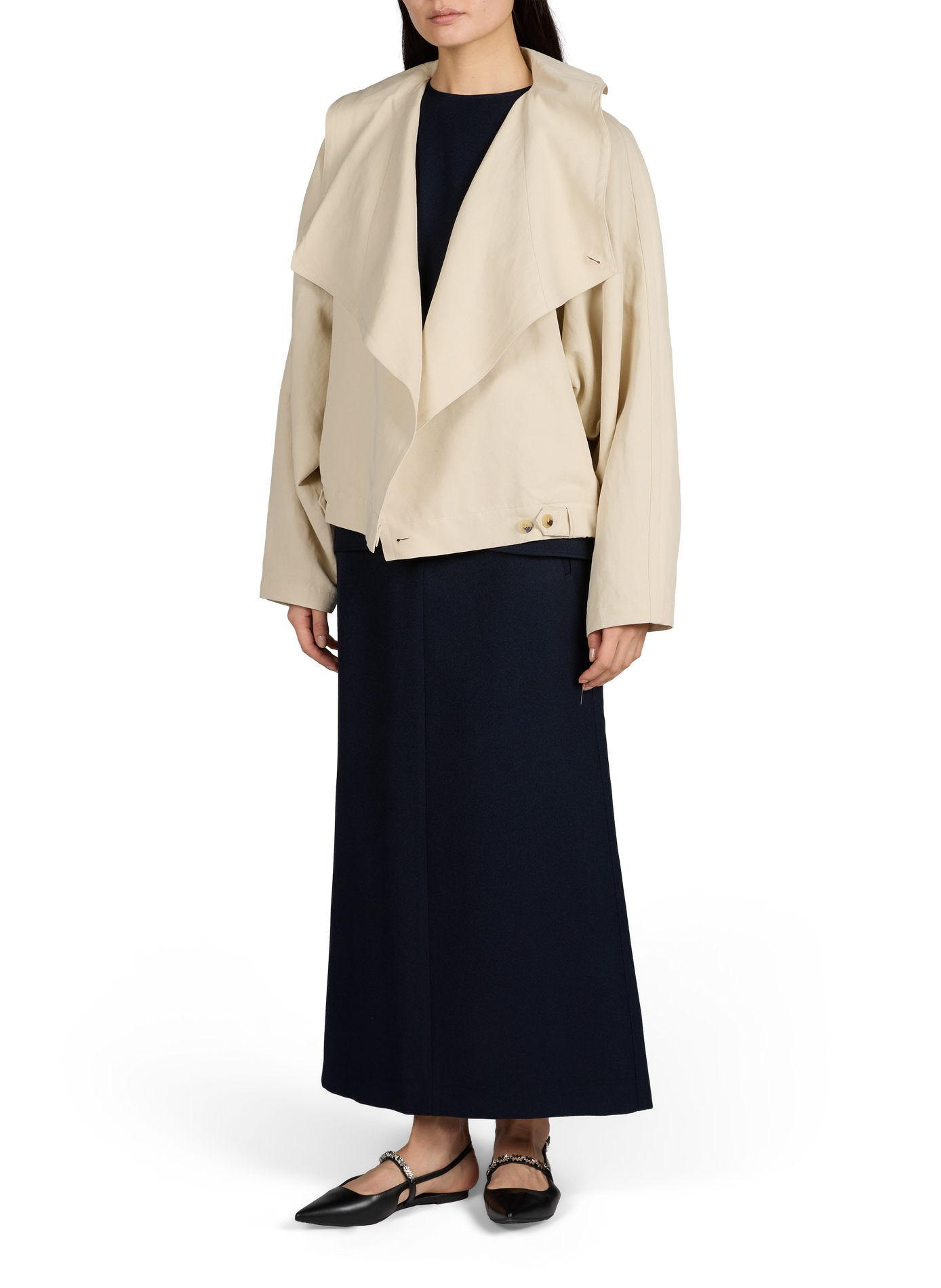 Solid long skirt with belt LE 17 SEPTEMBRE Blue