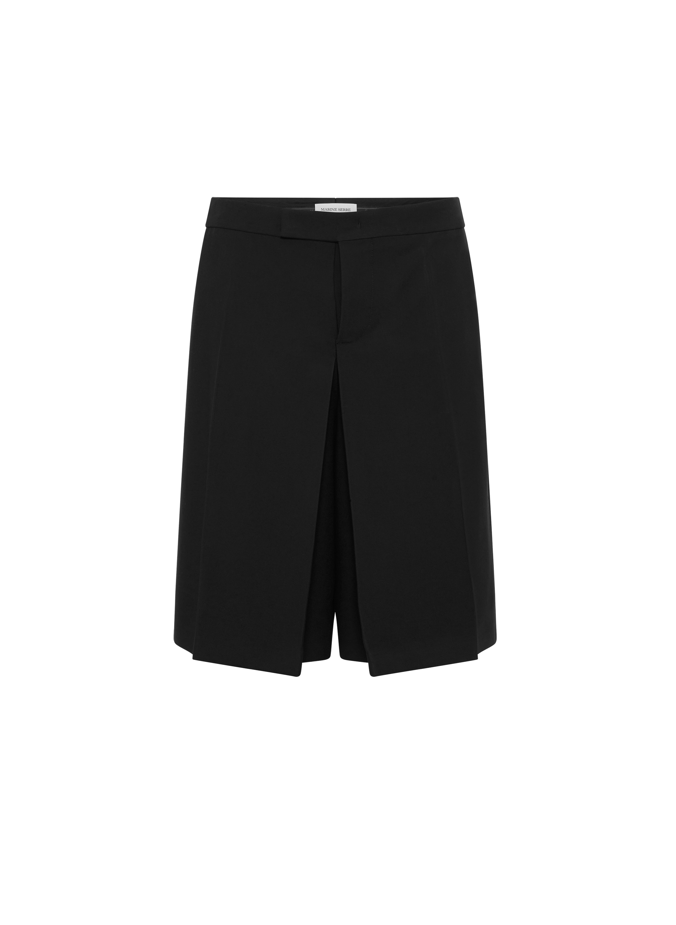 Bermuda tailleur en sergé de laine à plis MARINE SERRE Zwart