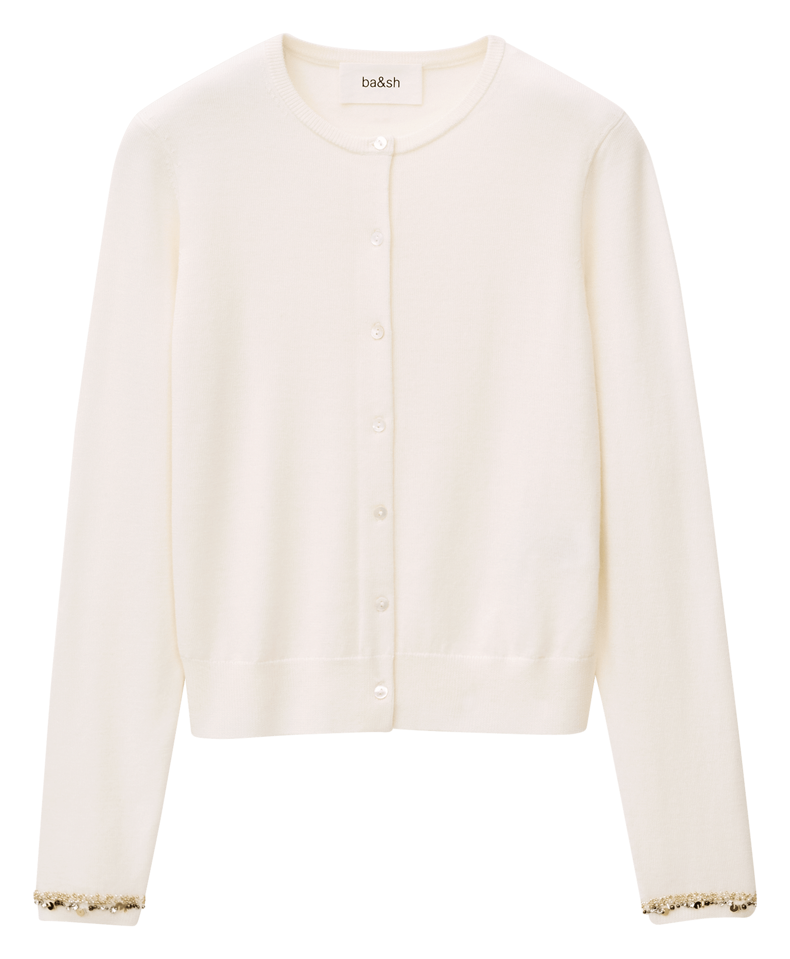 Gilet col rond en laine bijot BA&SH Beige