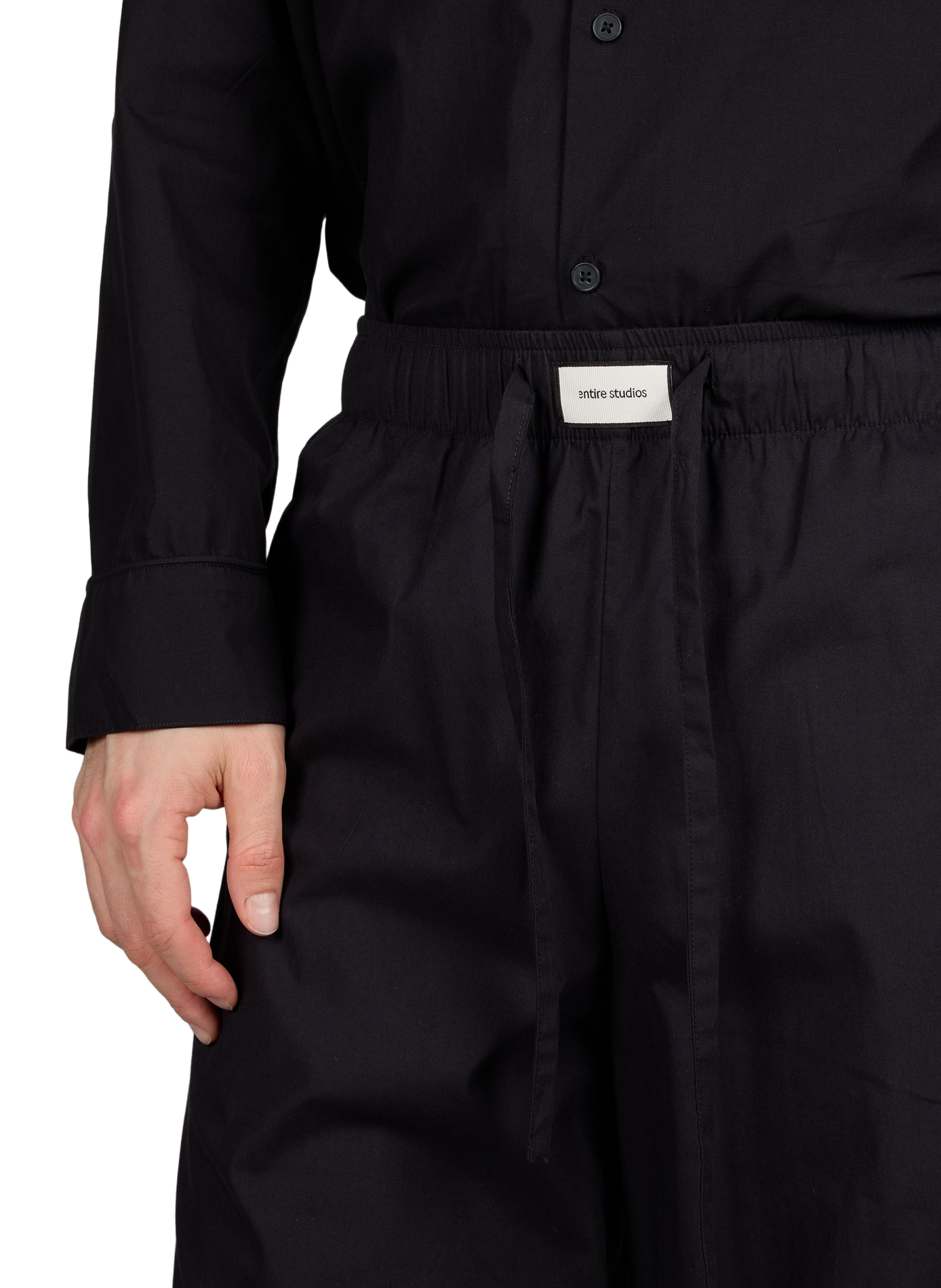 Straight cotton trousers ENTIRE STUDIOS Black