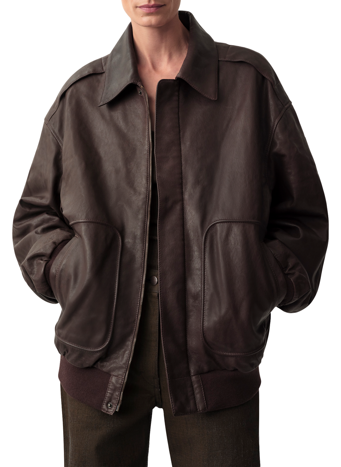 Johnson leather jacket CK COLLECTION Brown