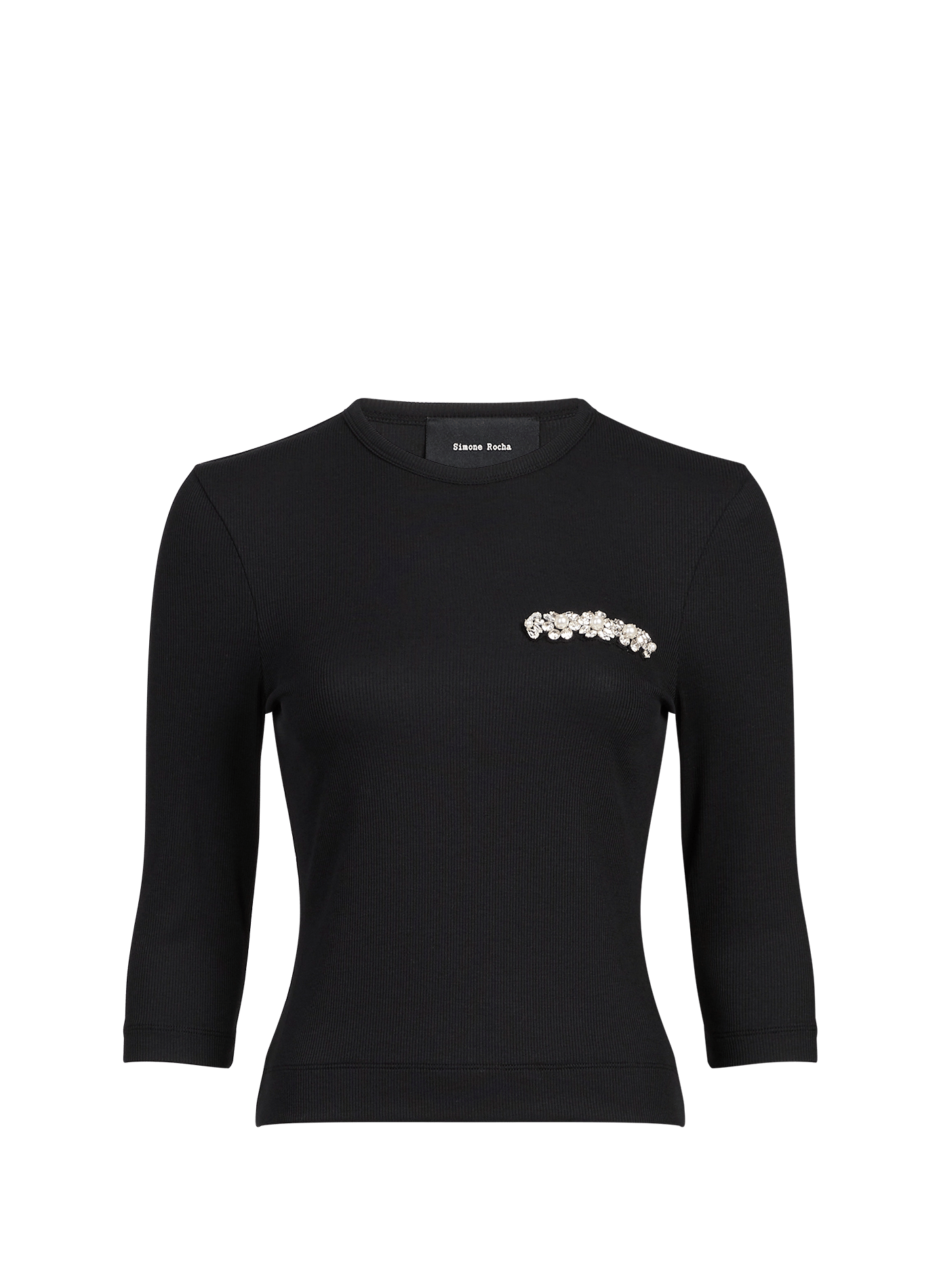 Fitted round neck T-shirt SIMONE ROCHA Black