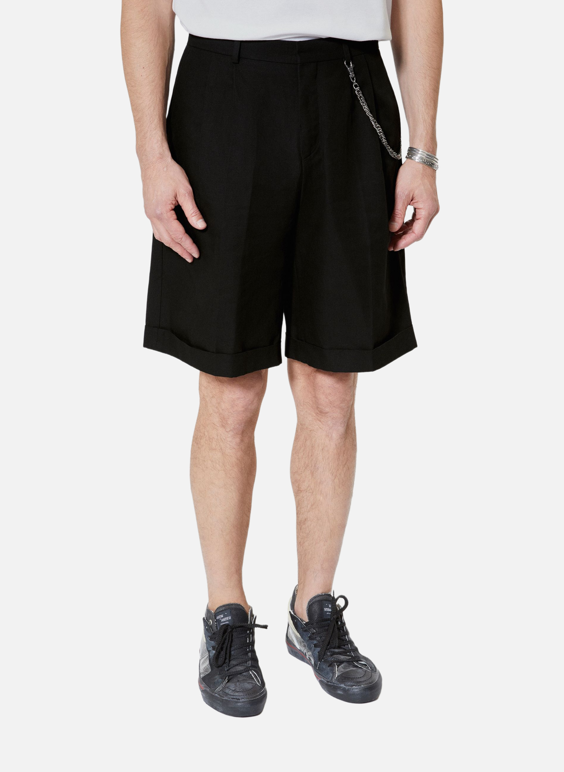 Short à pinces avec chaîne THE KOOPLES Noir