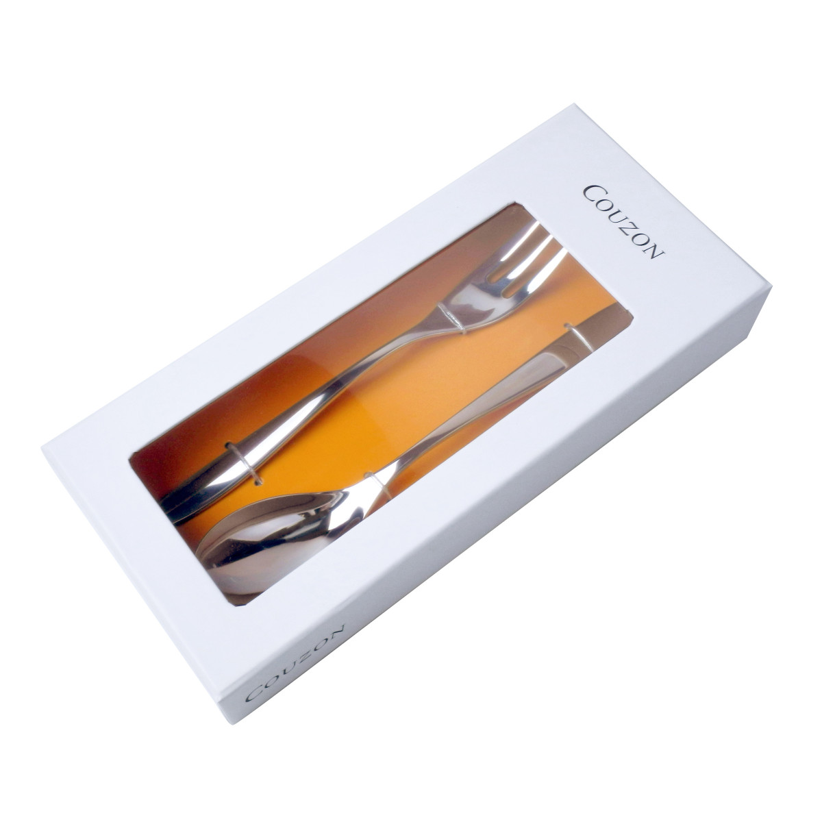 Epsilon - fourchette et cuillère de service en coffret COUZON Argent