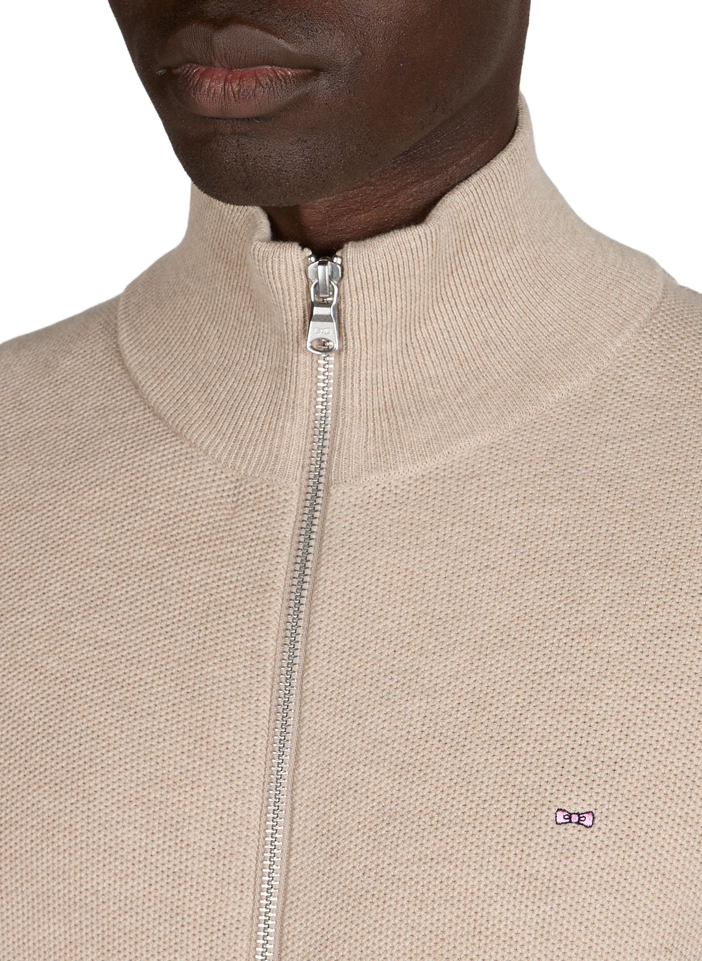 Gilet droit col montant en coton EDEN PARK Beige